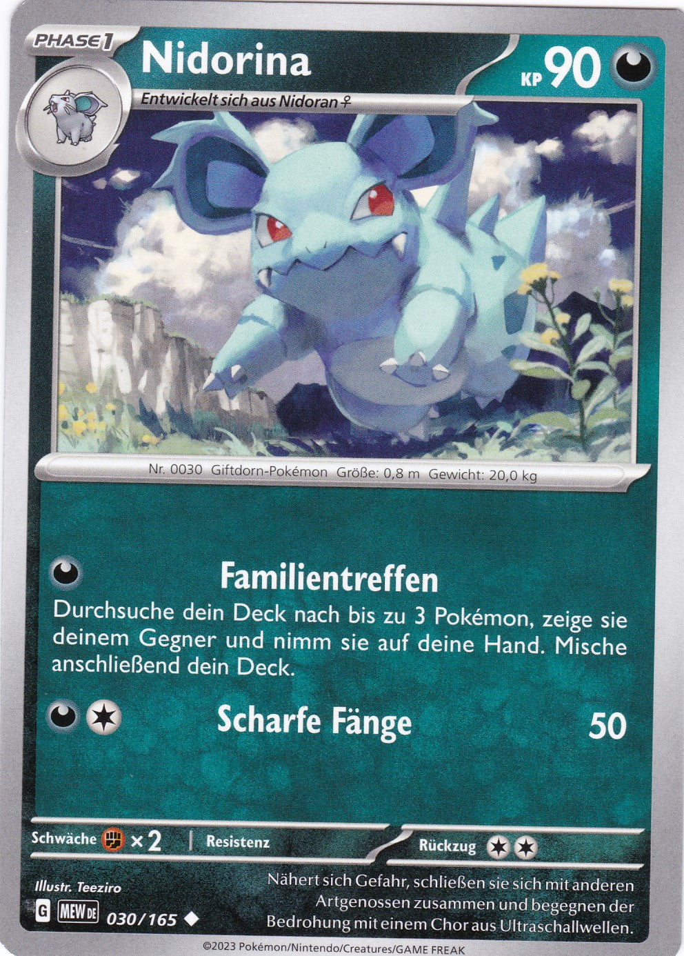 Nidorina - 30 / 207 - Uncommon - Karmesin & Purpur – 151 - Pokemon