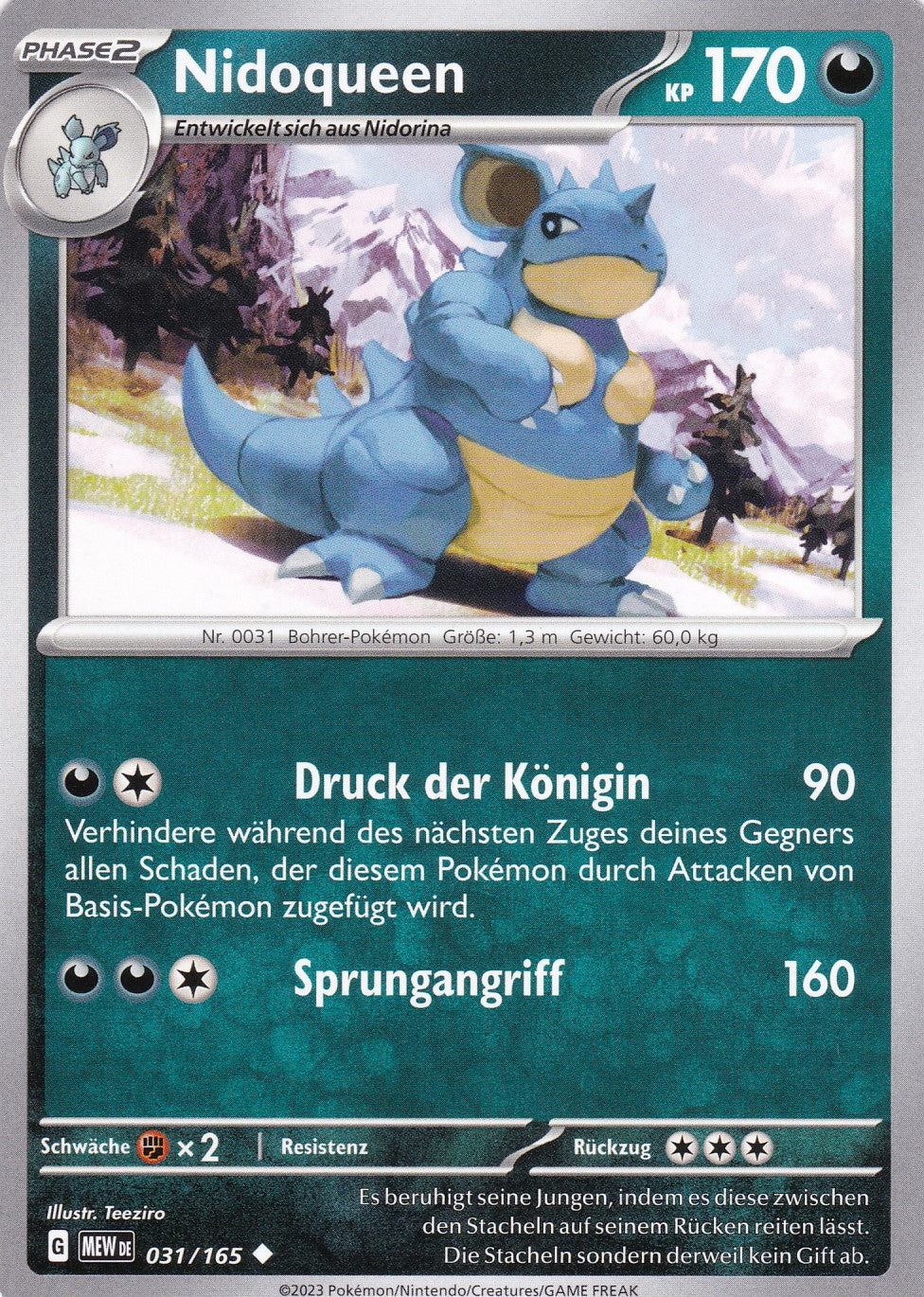 Nidoqueen - 31 / 207 - Uncommon - Karmesin & Purpur – 151 - Pokemon