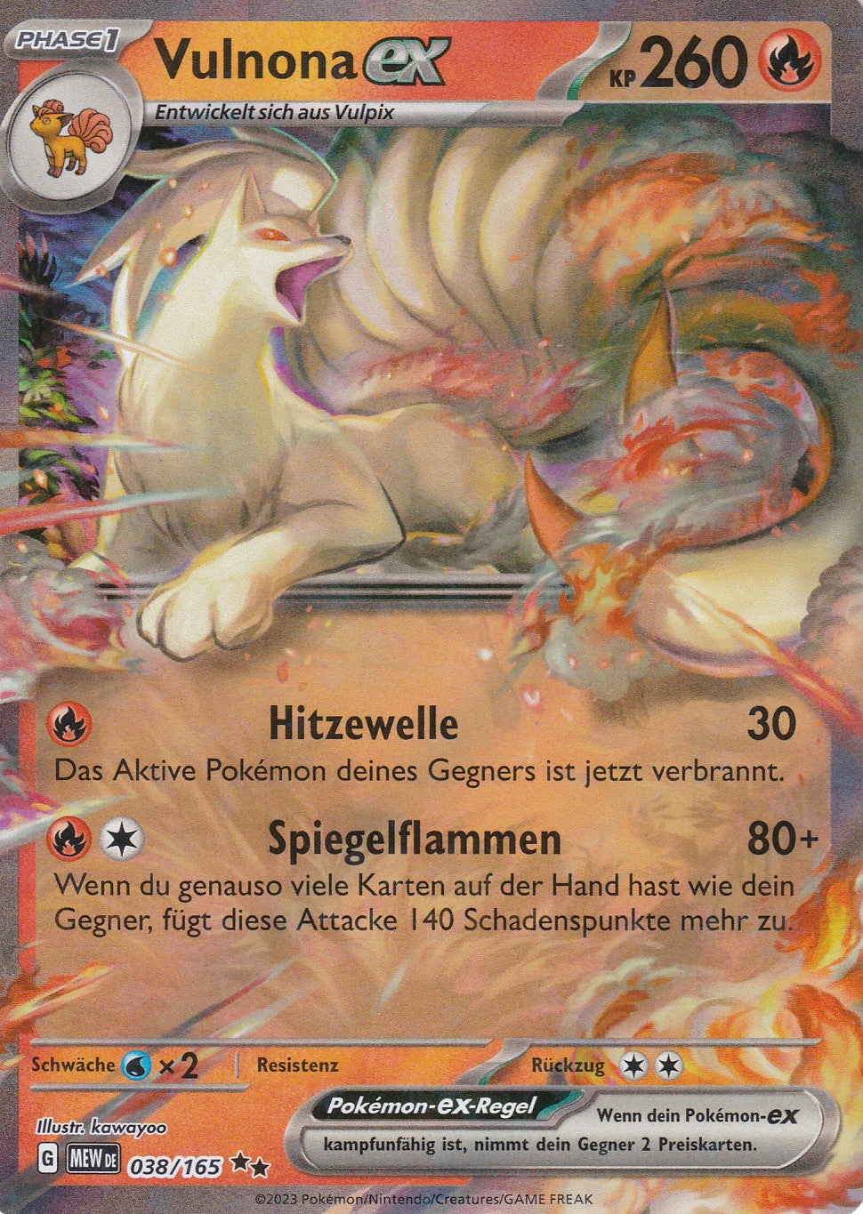 Vulnona ex - 38 / 207 - Double Rare - Karmesin & Purpur – 151 - Pokemon