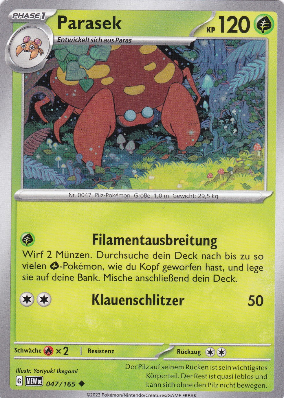 Parasek - 47 / 207 - Uncommon - Karmesin & Purpur – 151 - Pokemon