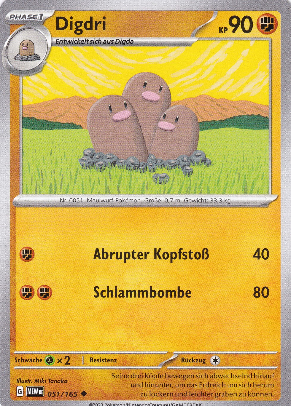 Digdri - 51 / 207 - Uncommon - Karmesin & Purpur – 151 - Pokemon