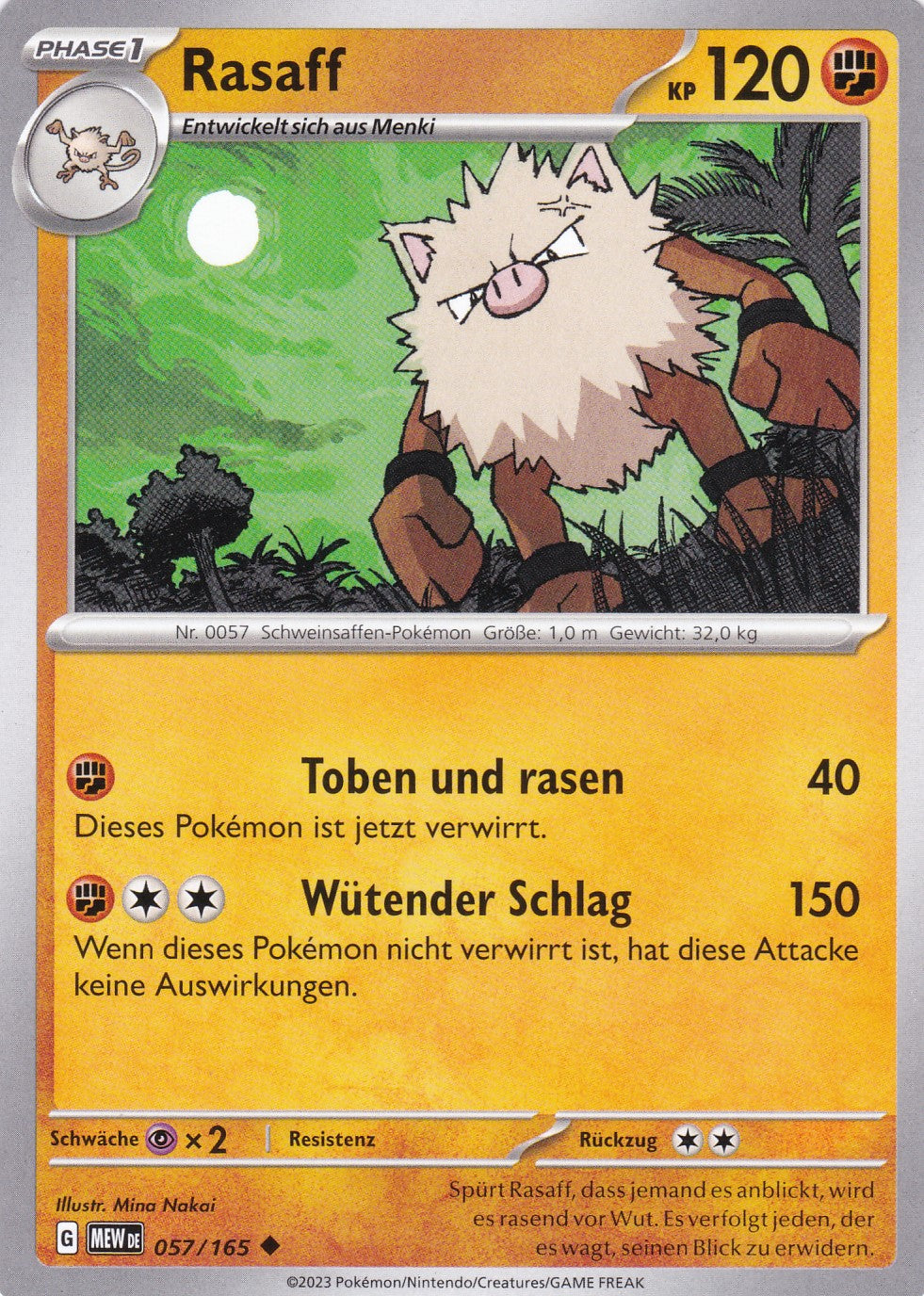 Rasaff - 57 / 207 - Uncommon - Karmesin & Purpur – 151 - Pokemon