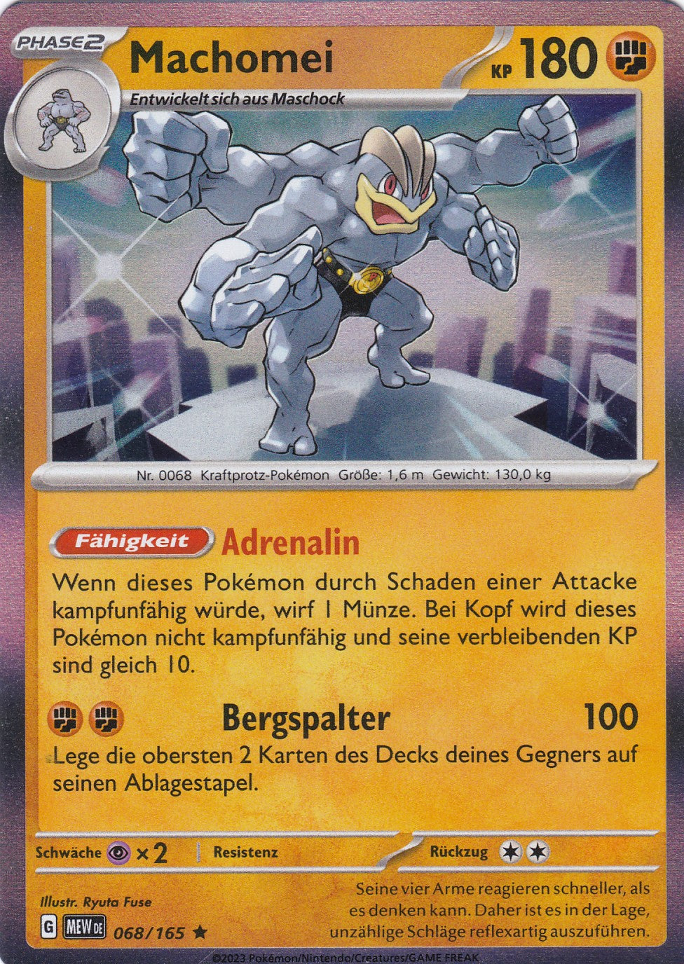 Machomei - 68 / 207 - Rare - Karmesin & Purpur – 151 - Pokemon