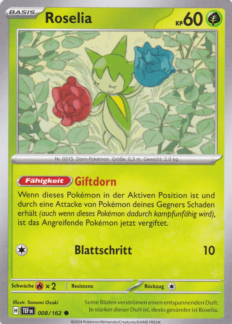 Roselia - 8 / 218 - Common - Gewalten der Zeit - Pokemon