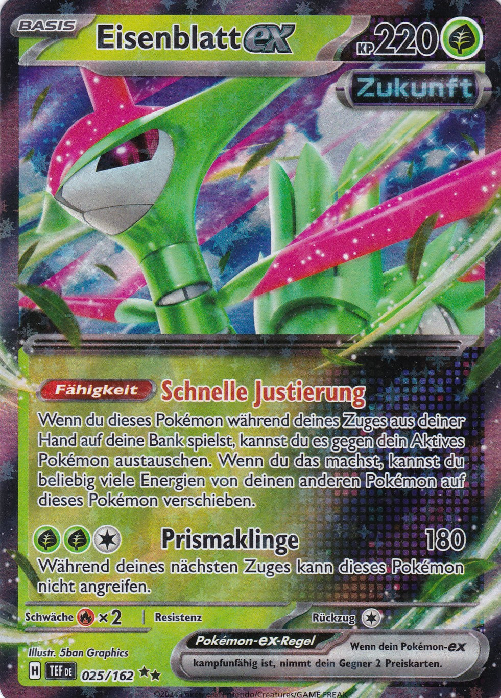 Eisenblatt ex - 25 / 218 - Double Rare - Gewalten der Zeit - Pokemon