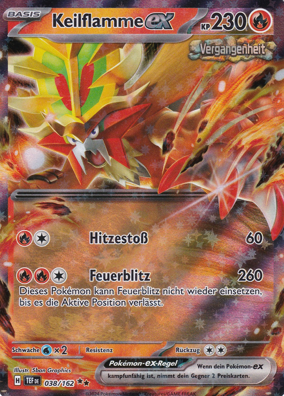 Keilflamme ex - 38 / 218 - Double Rare - Gewalten der Zeit - Pokemon