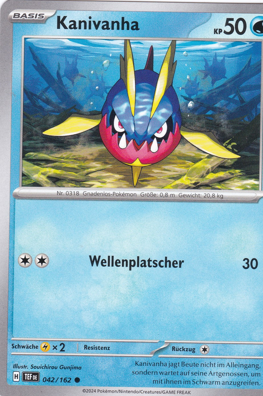 Kanivanha - 42 / 218 - Common - Gewalten der Zeit - Pokemon