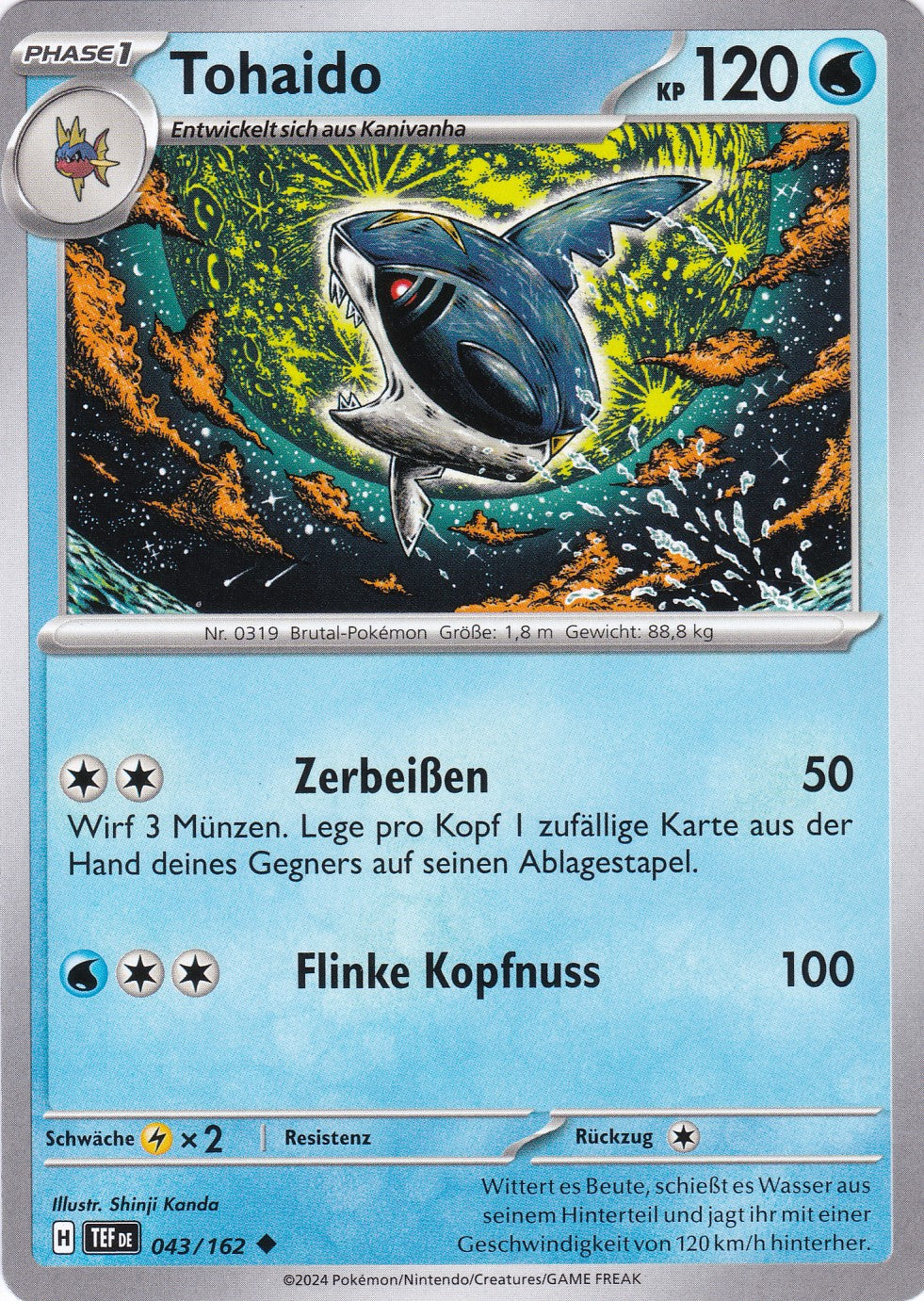 Tohaido - 43 / 218 - Uncommon - Gewalten der Zeit - Pokemon