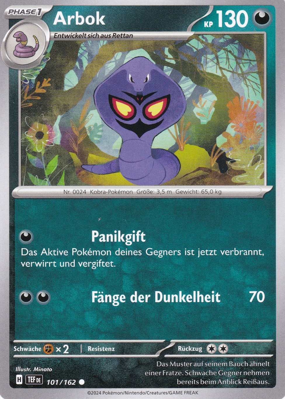 Arbok - 101 / 218 - Common - Gewalten der Zeit - Pokemon