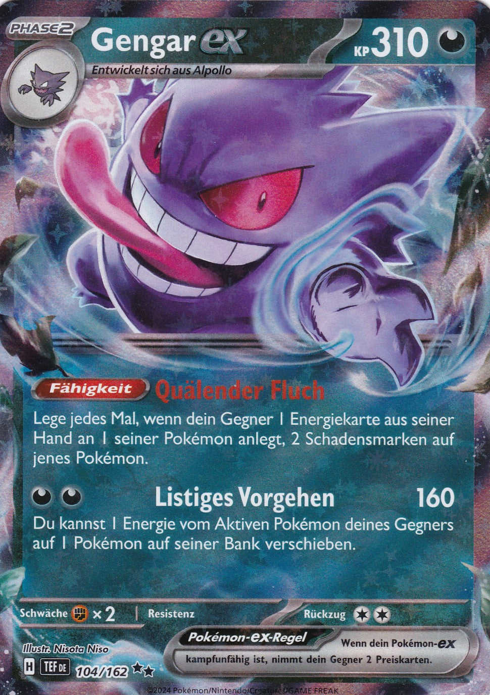 Gengar ex - 104 / 218 - Double Rare - Gewalten der Zeit - Pokemon