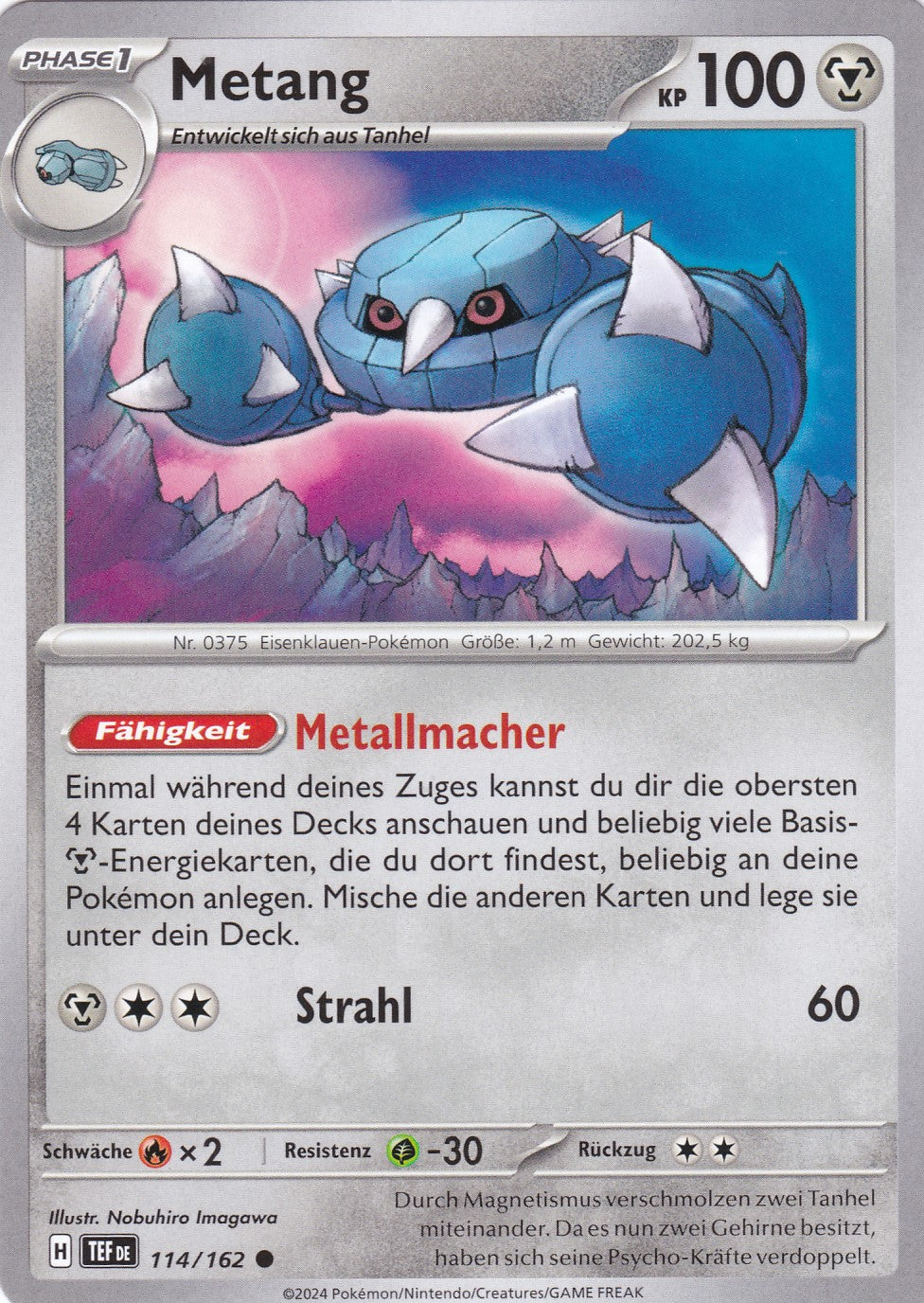 Metang - 114 / 218 - Common - Gewalten der Zeit - Pokemon
