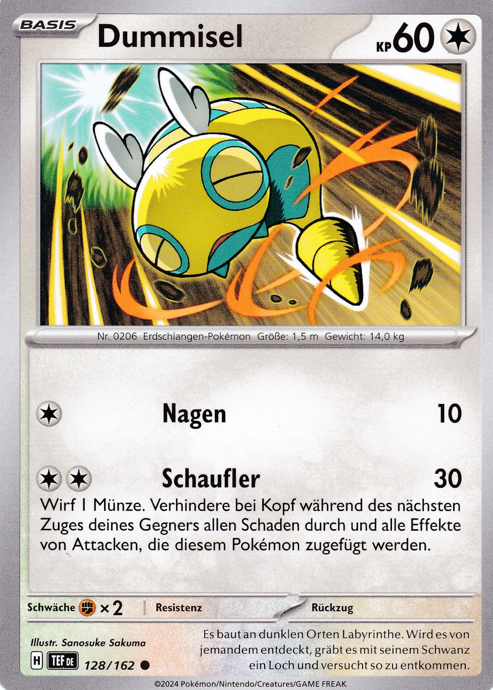 Dummisel - 128 / 218 - Common - Gewalten der Zeit - Pokemon