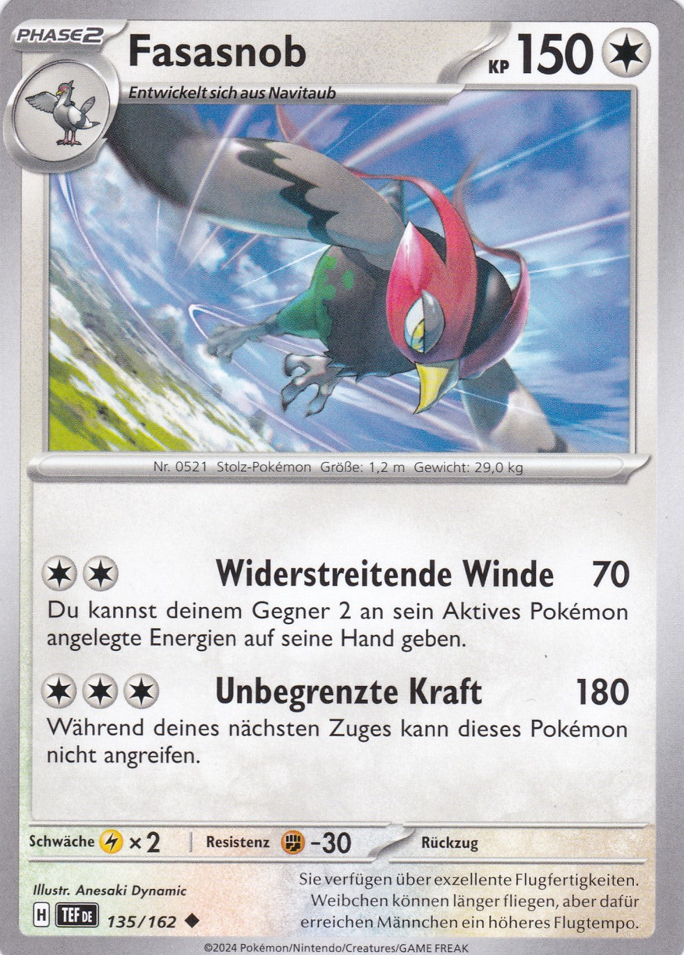 Fasasnob - 135 / 218 - Common - Gewalten der Zeit - Pokemon