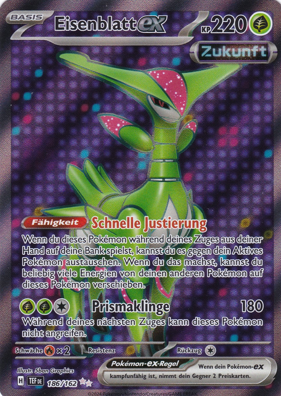 Eisenblatt ex - 186 / 218 - Ultra Rare - Gewalten der Zeit - Pokemon