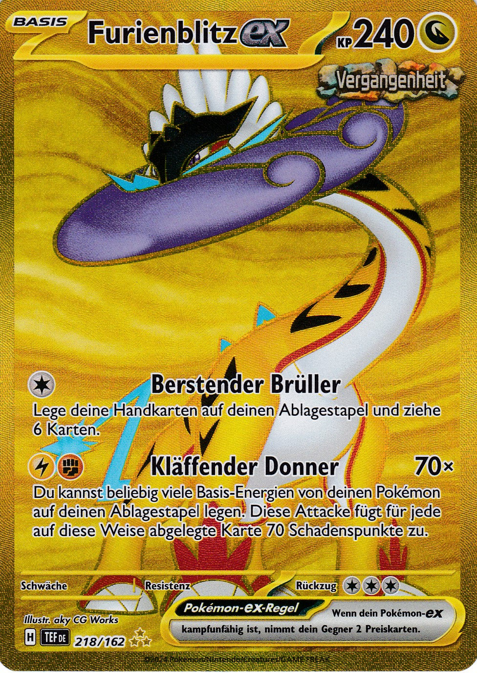 Furienblitz ex - 218 / 218 - Secret Rare - Gewalten der Zeit - Pokemon