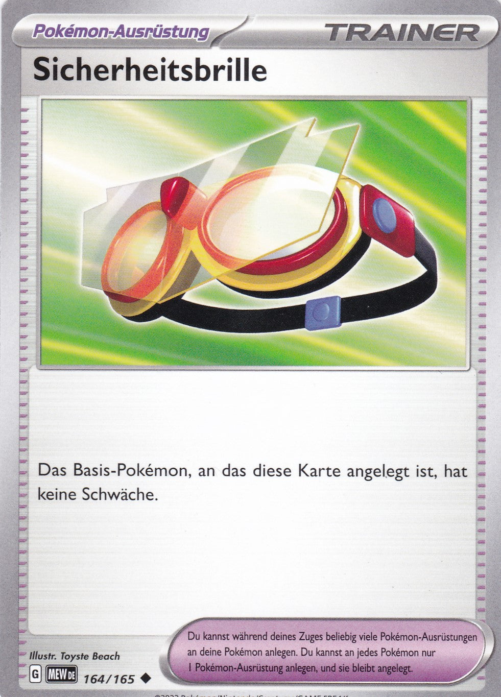 Sicherheitsbrille - 164 / 207 - Uncommon - Karmesin & Purpur – 151 - Pokemon