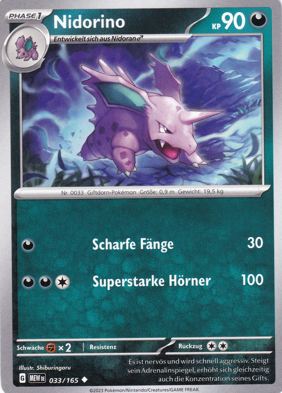 Nidorino - 33 / 207 - Uncommon - Karmesin & Purpur – 151 - Pokemon