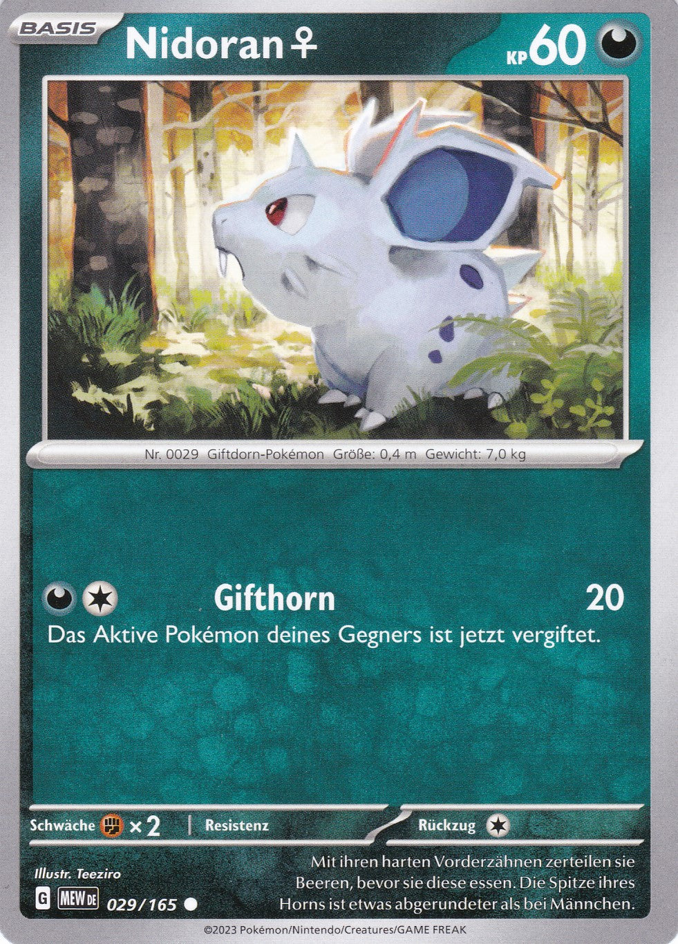 Nidoran - 29 / 207 - Common - Karmesin & Purpur – 151 - Pokemon