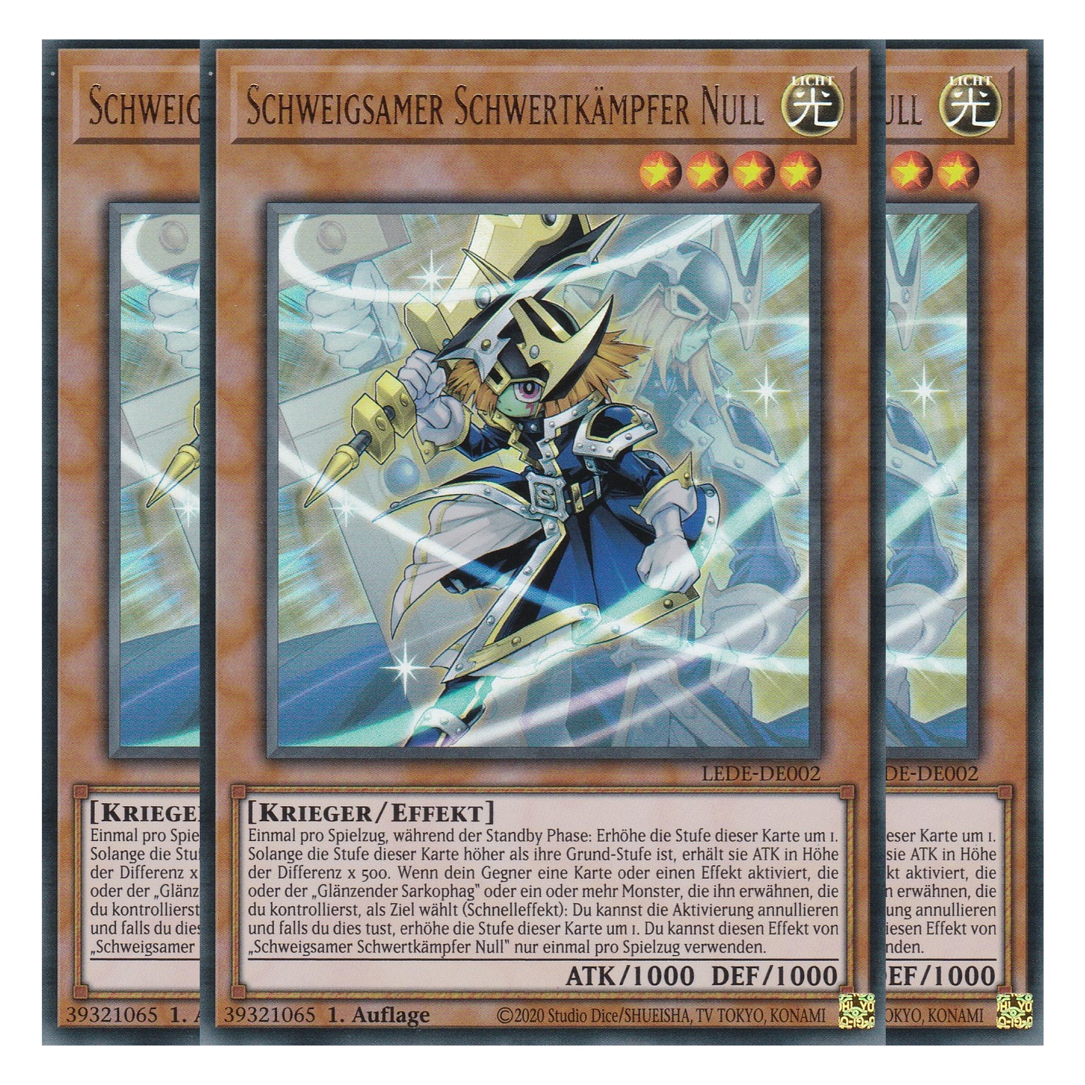 Schweigsamer Schwertkämpfer Null - LEDE-DE002 - Ultra Rare - Deutsch - 1. Auflage - Legacy of Destruction - Playset (3 Kopien) - Yu-Gi-Oh!