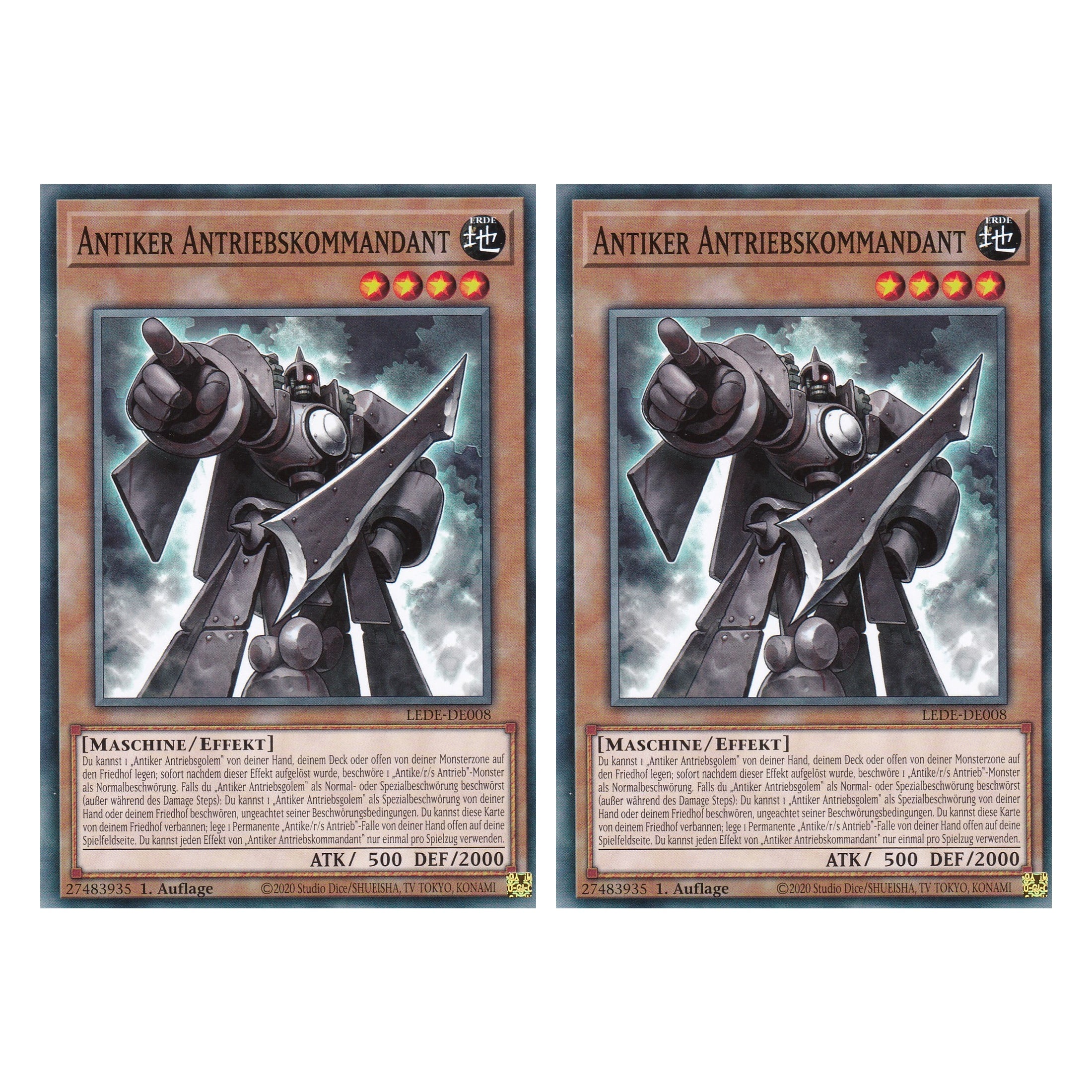 Antiker Antriebskommandant - LEDE-DE008 - Common - Deutsch - 1. Auflage - Legacy of Destruction - Duo Set (2 Stück) - Yu-Gi-Oh!