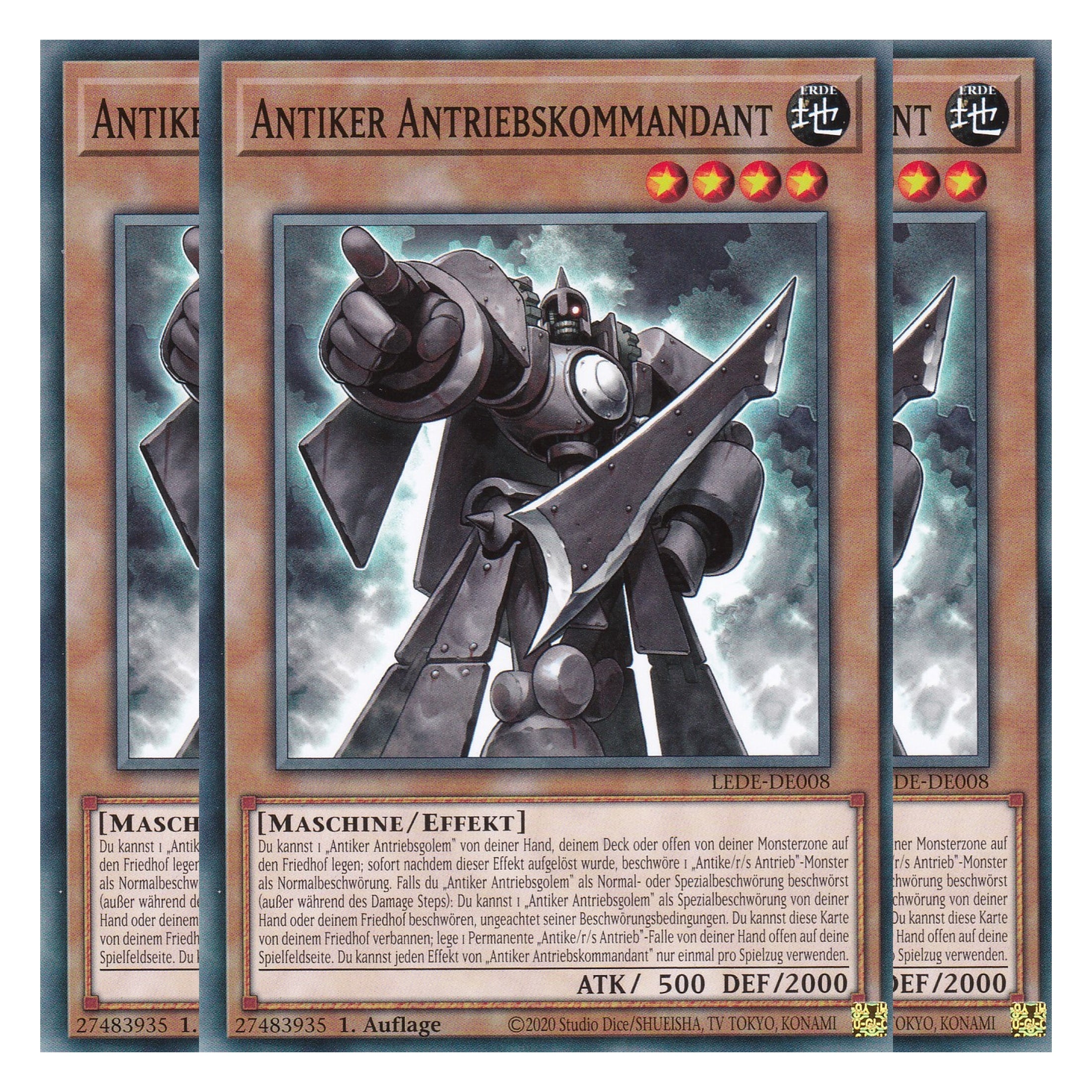 Antiker Antriebskommandant - LEDE-DE008 - Common - Deutsch - 1. Auflage - Legacy of Destruction - Playset (3 Kopien) - Yu-Gi-Oh!