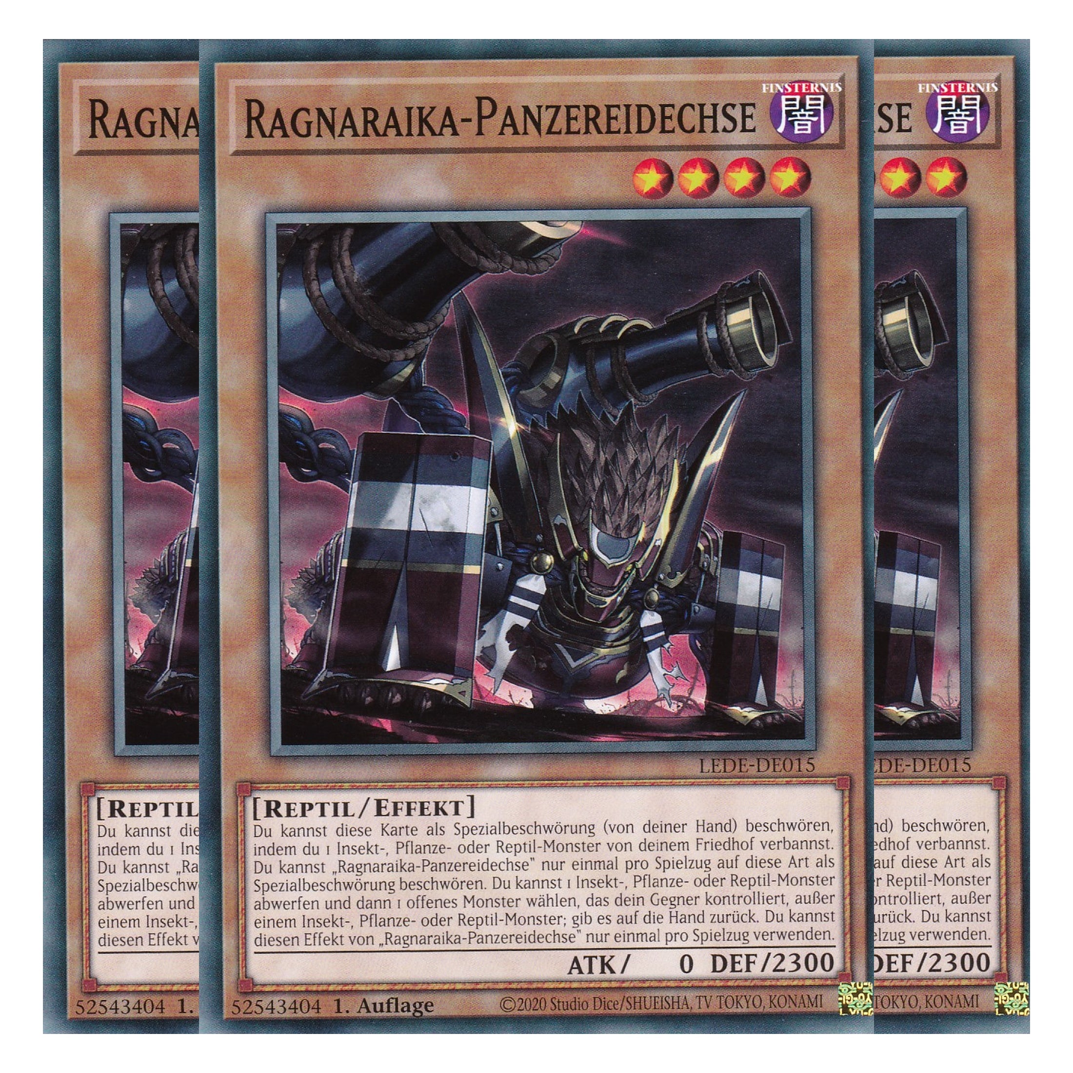 Ragnaraika-Panzereidechse - LEDE-DE015 - Common - Deutsch - 1. Auflage - Legacy of Destruction - Playset (3 Kopien) - Yu-Gi-Oh!
