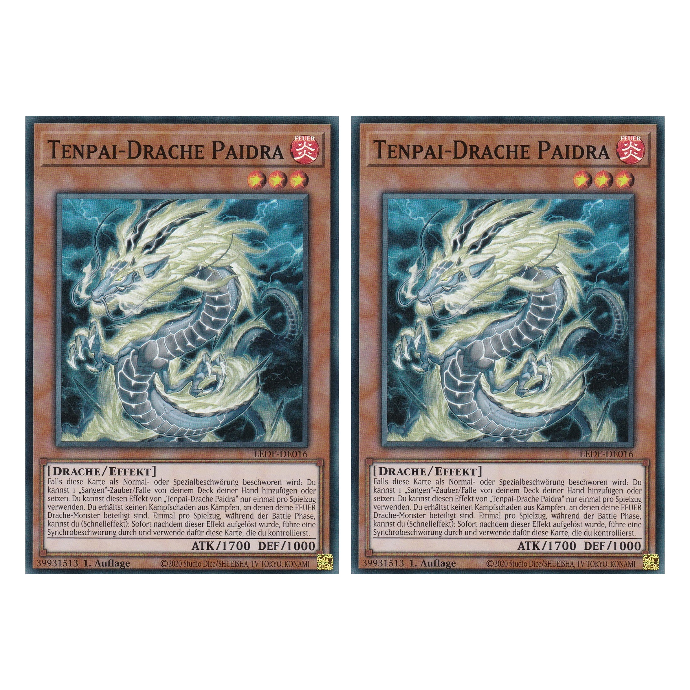 Tenpai-Drache Paidra - LEDE-DE016 - Super Rare - Deutsch - 1. Auflage - Legacy of Destruction - Duo Set (2 Stück) - Yu-Gi-Oh!