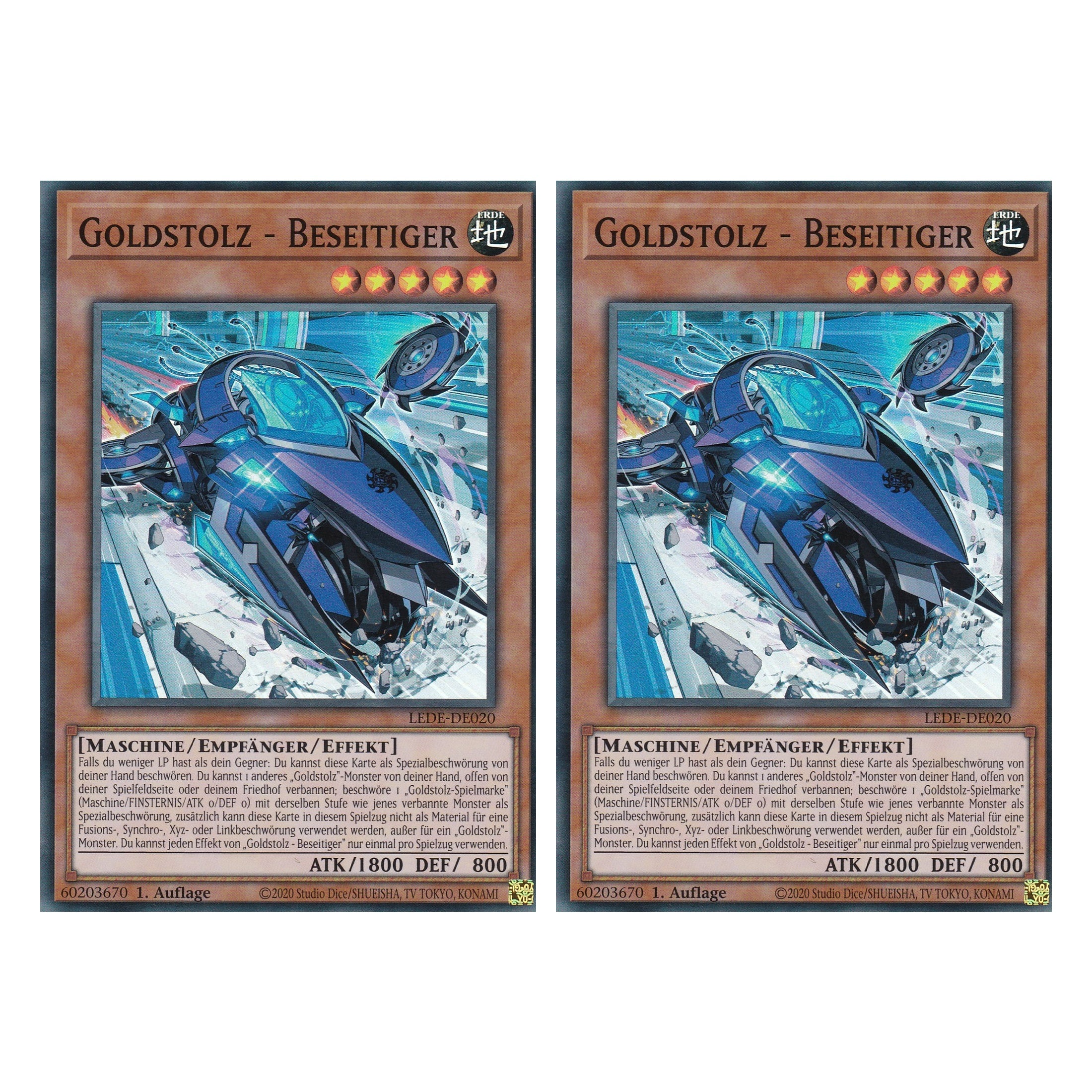 Goldstolz - Beseitiger - LEDE-DE020 - Super Rare - Deutsch - 1. Auflage - Legacy of Destruction - Duo Set (2 Stück) - Yu-Gi-Oh!
