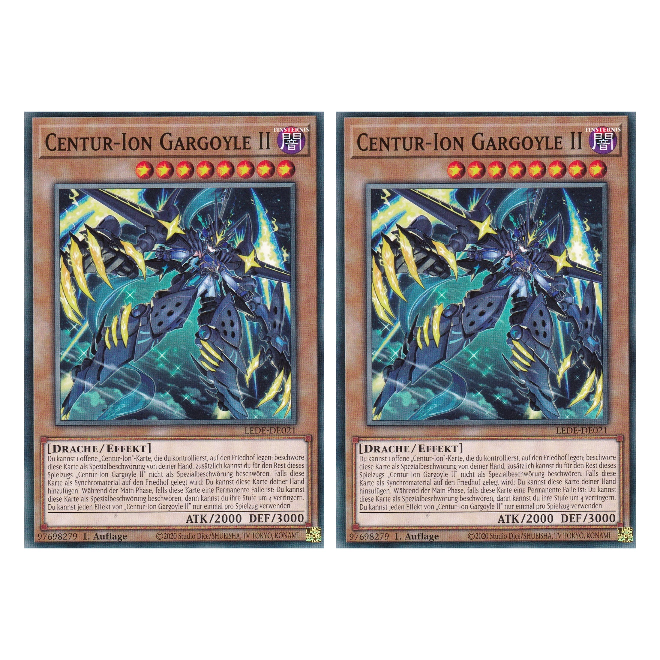 Centur-Ion Gargoyle II - LEDE-DE021 - Common - Deutsch - 1. Auflage - Legacy of Destruction - Duo Set (2 Stück) - Yu-Gi-Oh!