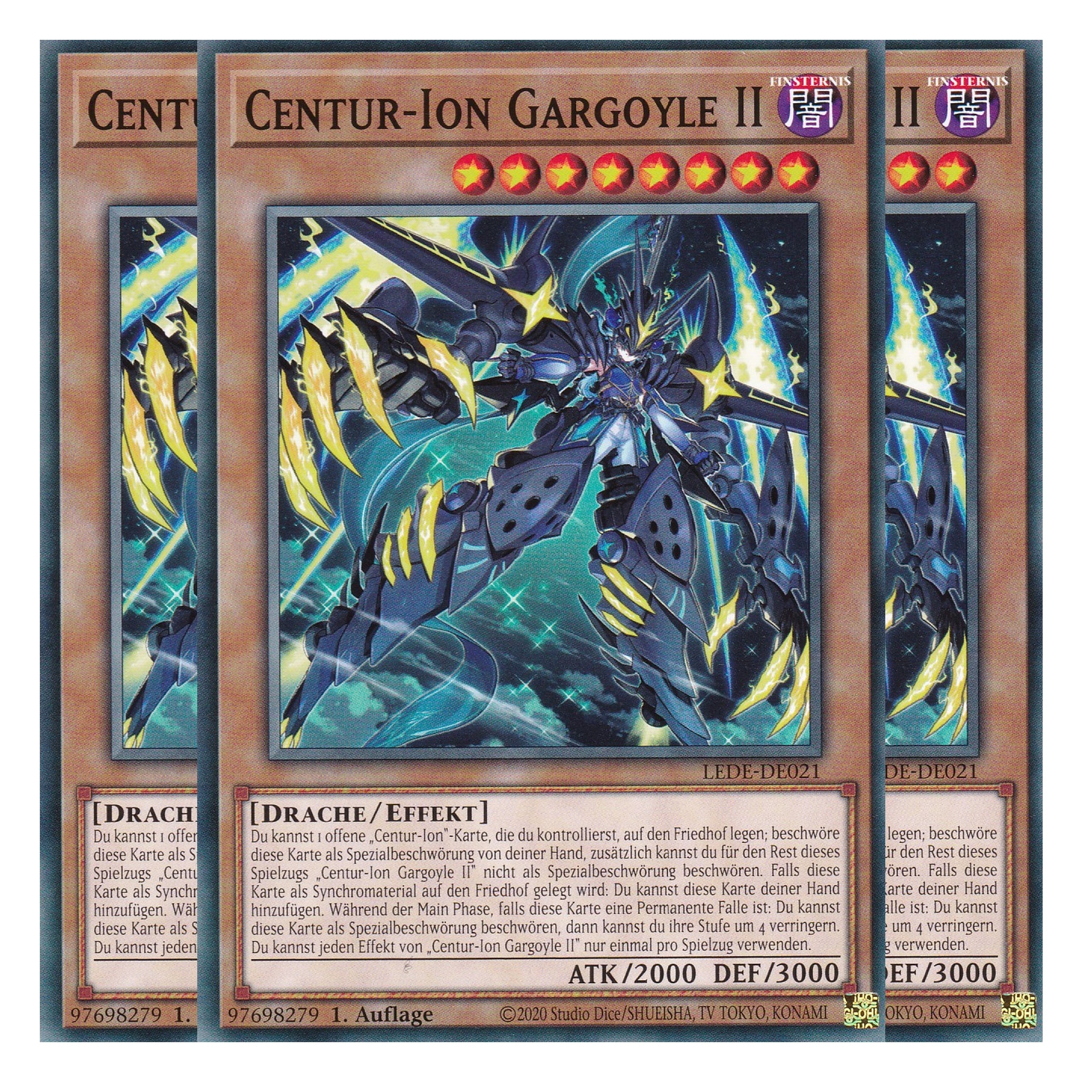 Centur-Ion Gargoyle II - LEDE-DE021 - Common - Deutsch - 1. Auflage - Legacy of Destruction - Playset (3 Kopien) - Yu-Gi-Oh!