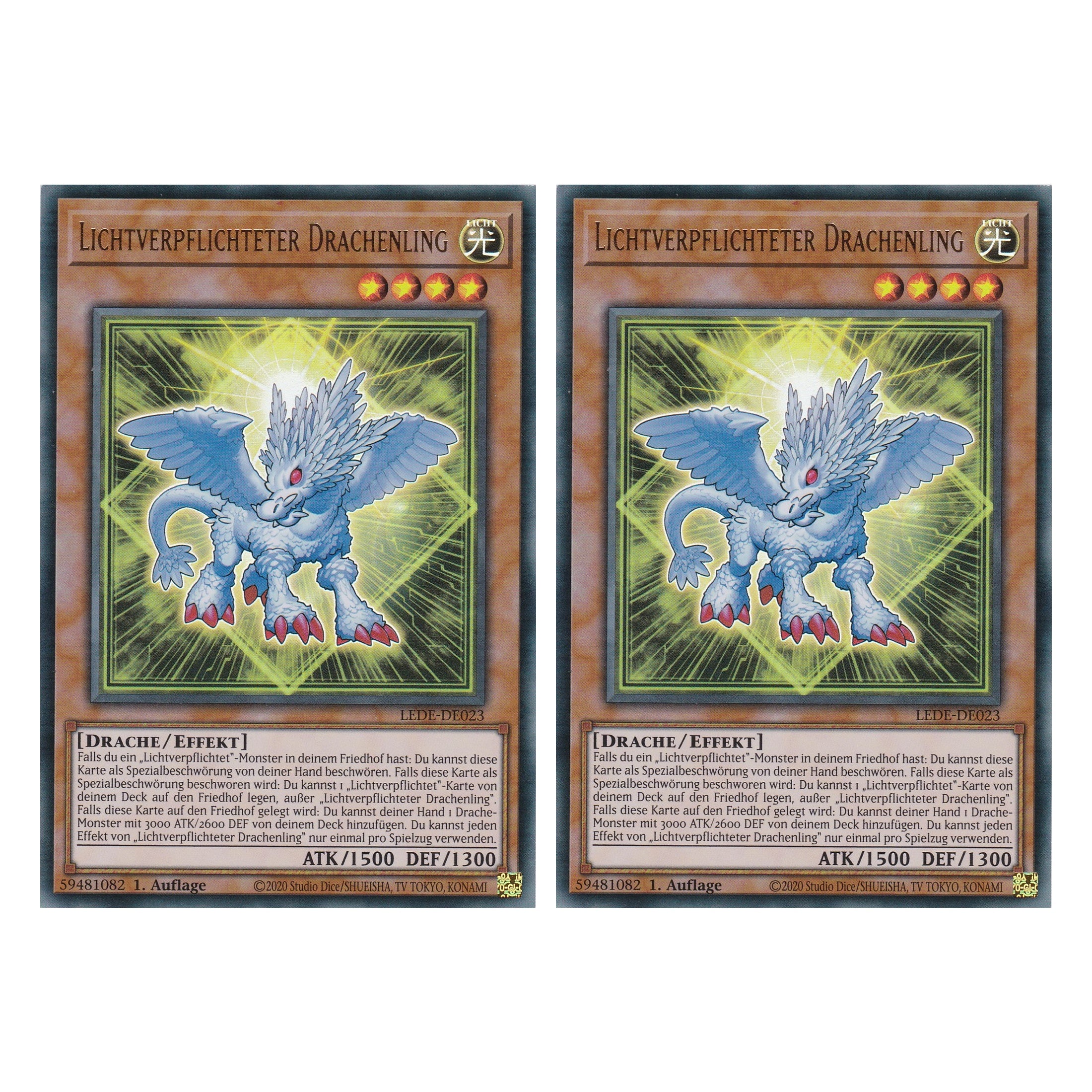 Lichtverpflichteter Drachenling - LEDE-DE023 - Ultra Rare - Deutsch - 1. Auflage - Legacy of Destruction - Duo Set (2 Stück) - Yu-Gi-Oh!