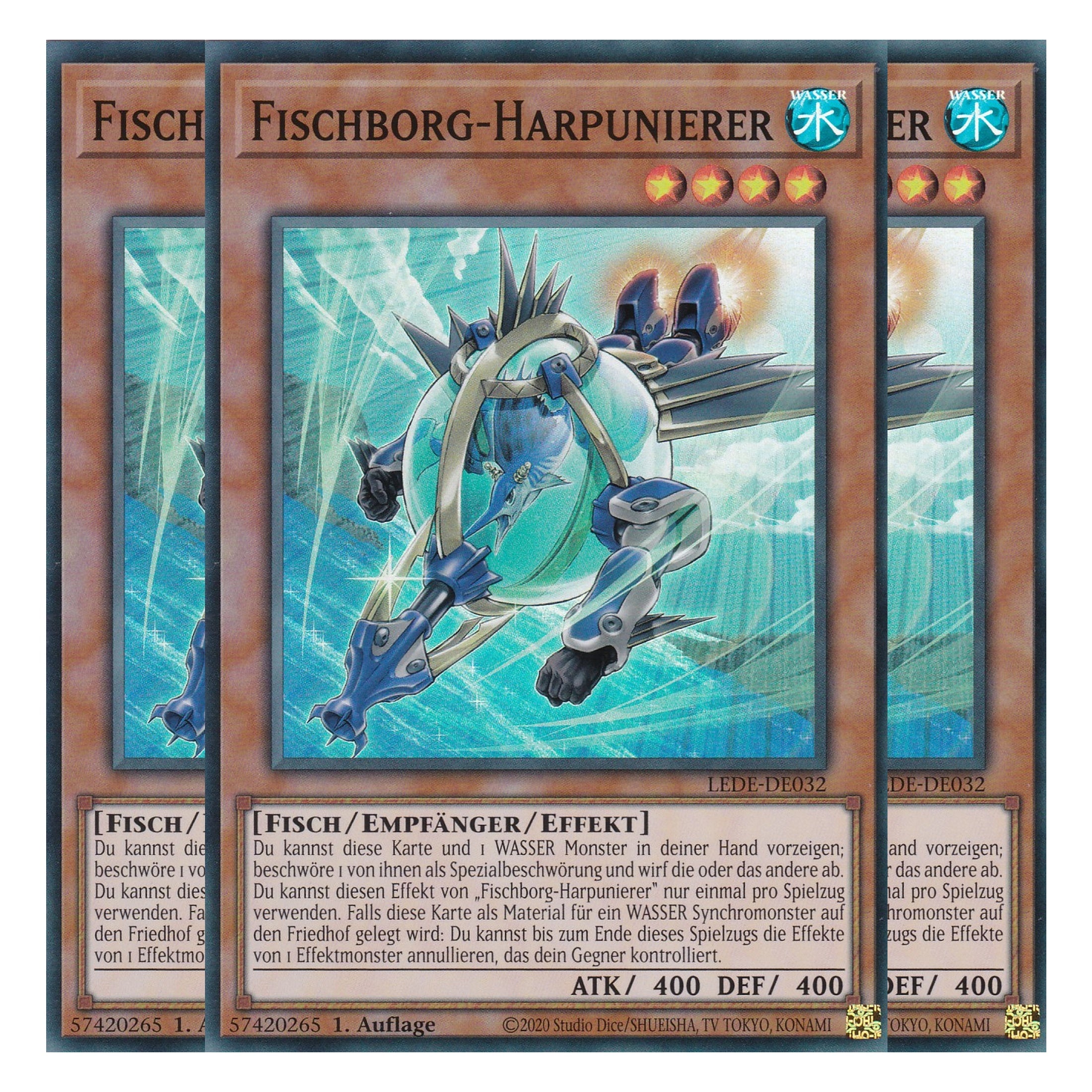 Fischborg-Harpunierer - LEDE-DE031 - Common - Deutsch - 1. Auflage - Legacy of Destruction - Playset (3 Kopien) - Yu-Gi-Oh!