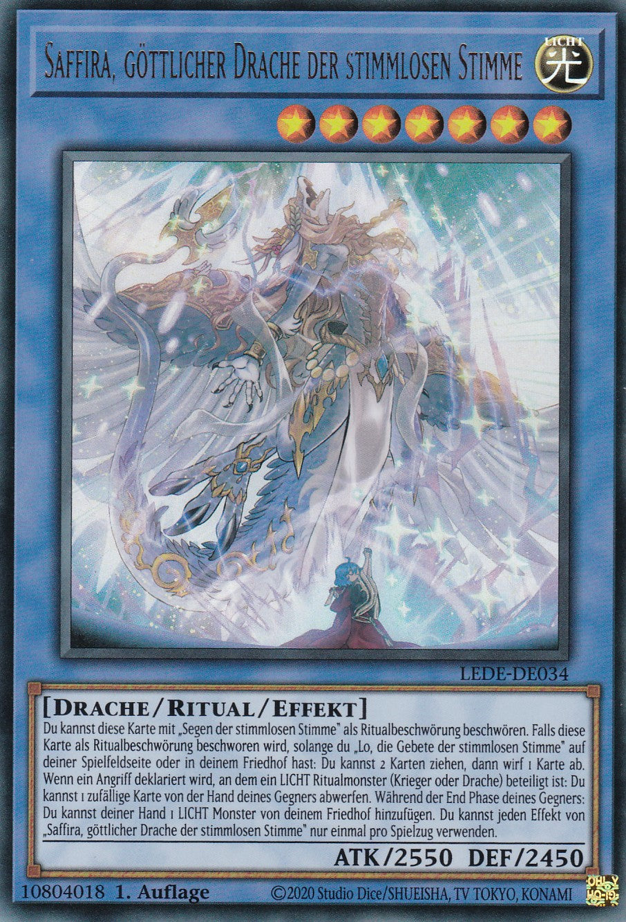 Saffira, Göttlicher Drache der Stimmenlosen Stimme - Ultra Rare - Deutsch - 1. Auflage - LEDE-DE034 - Legacy of Destruction