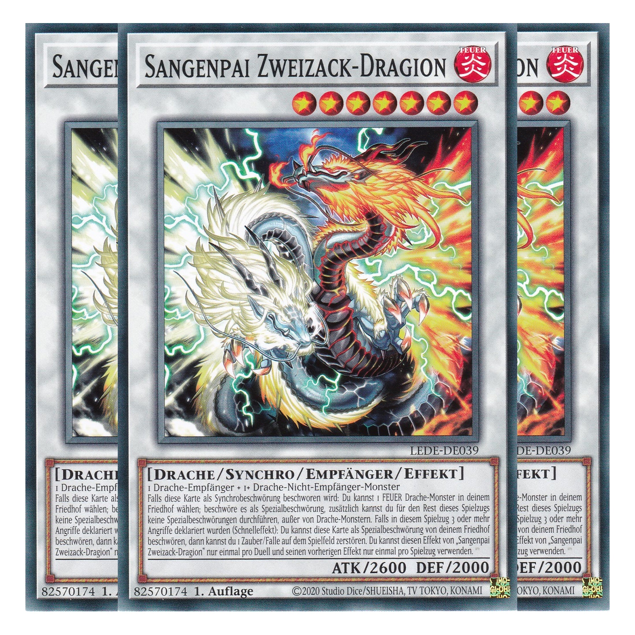 Sangenpai Zweizack-Dragion - LEDE-DE039 - Common - Deutsch - 1. Auflage - Legacy of Destruction - Playset (3 Kopien) - Yu-Gi-Oh!