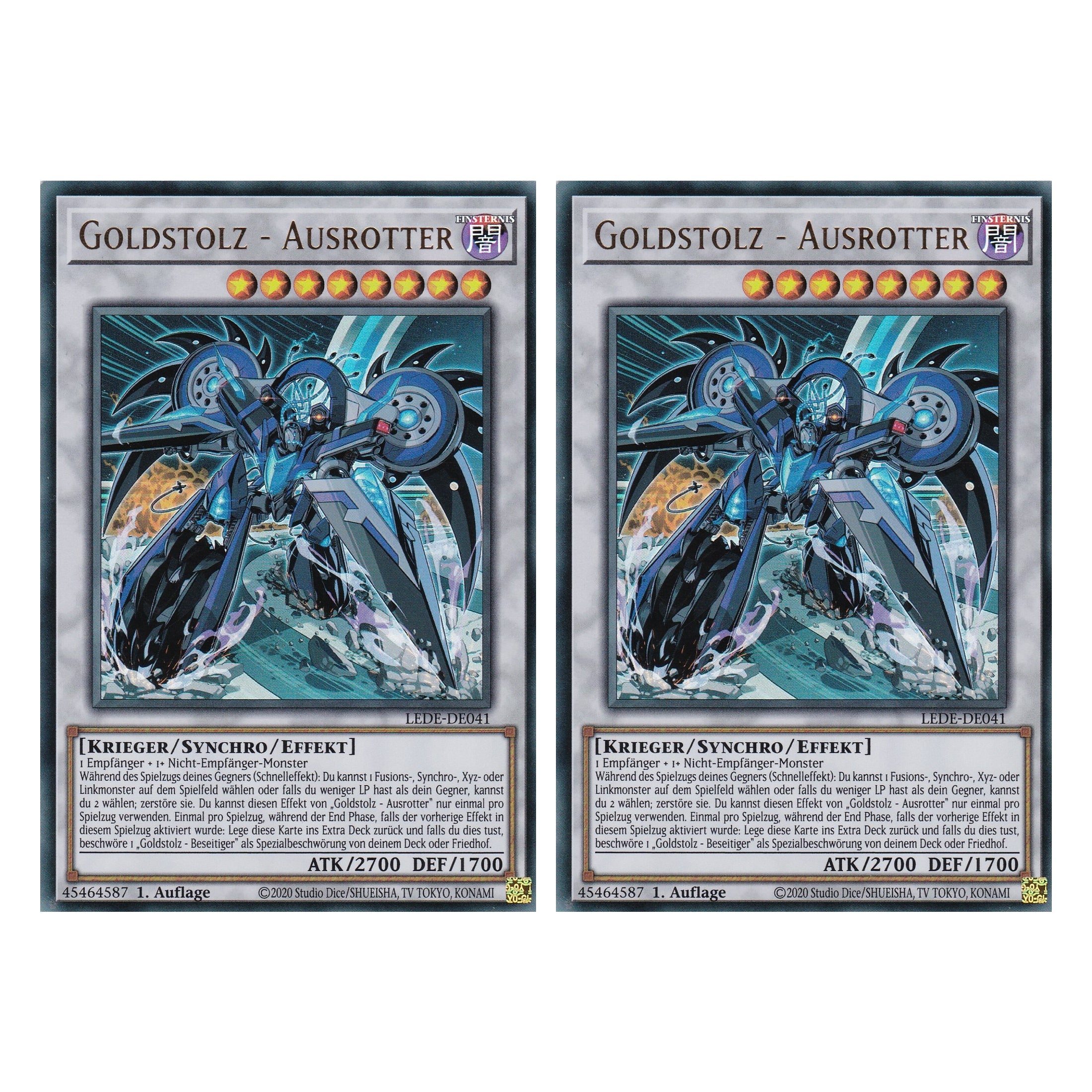 Goldstolz - Ausrotter - LEDE-DE041 - Ultra Rare - Deutsch - 1. Auflage - Legacy of Destruction - Duo Set (2 Stück) - Yu-Gi-Oh!