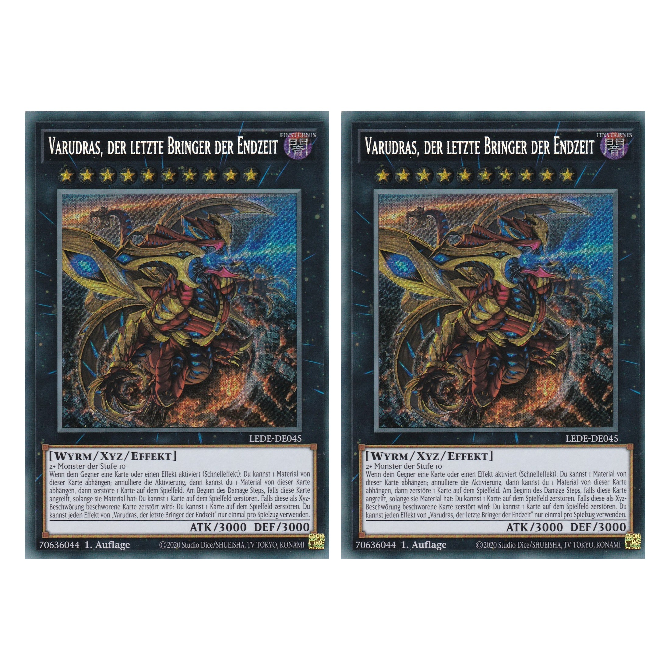 Varudras, der letzte bringer der Endzeit - LEDE-DE045 - Secret Rare - Deutsch - 1. Auflage - Legacy of Destruction - Duo Set (2 Stück) - Yu-Gi-Oh!