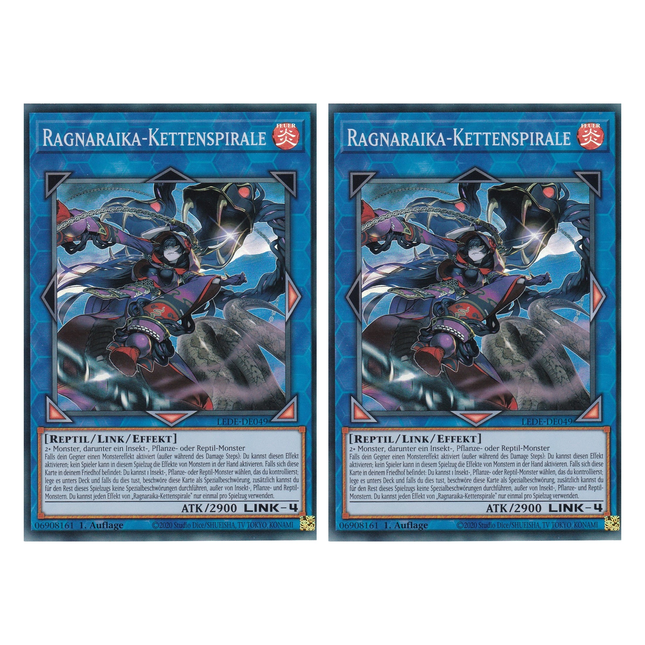 Ragnaraika-Kettenspirale - LEDE-DE049 - Super Rare - Deutsch - 1. Auflage - Legacy of Destruction - Duo Set (2 Stück) - Yu-Gi-Oh!
