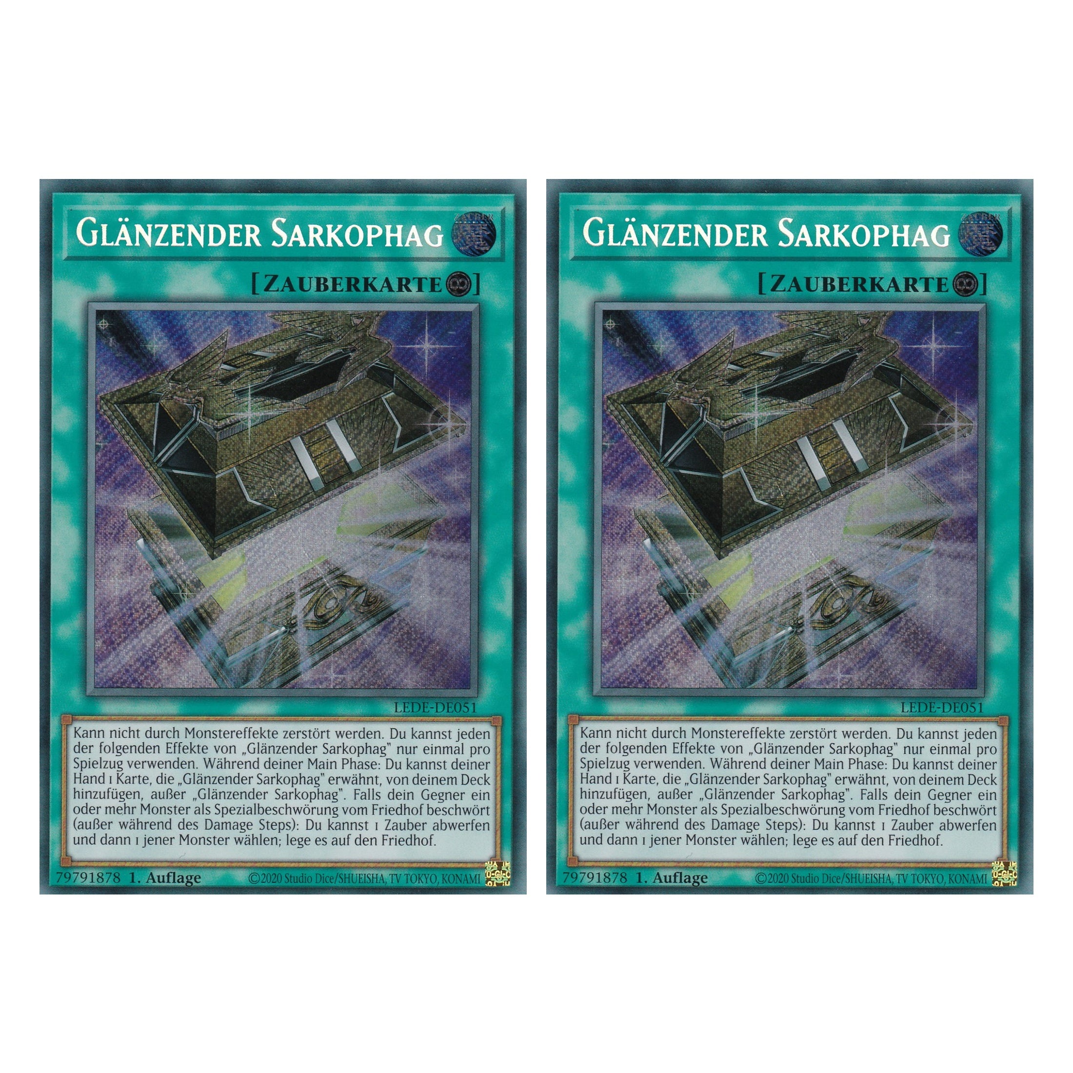Glänzender Sarkophag - LEDE-DE051 - Secret Rare - Deutsch - 1. Auflage - Legacy of Destruction - Duo Set (2 Stück) - Yu-Gi-Oh!