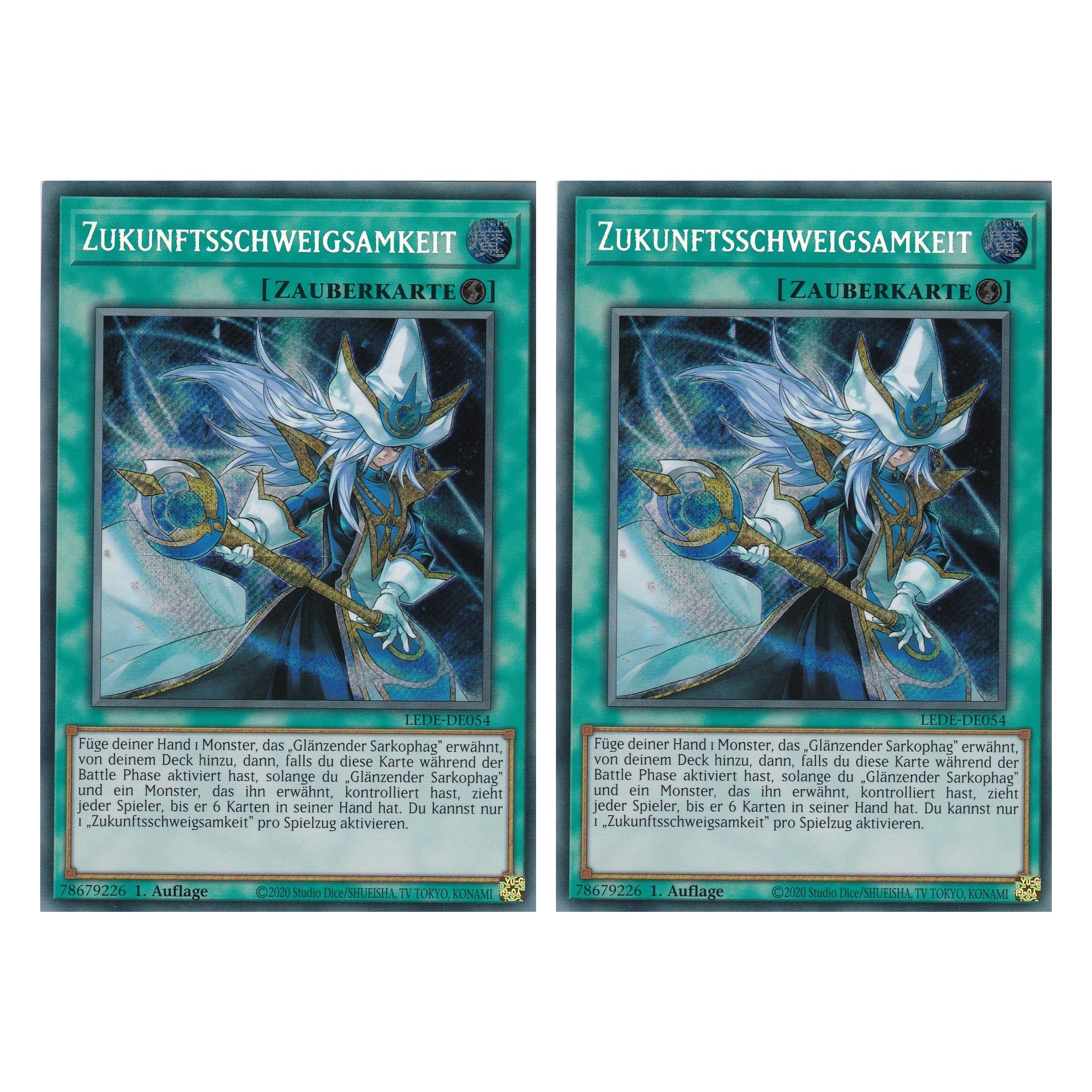 Zukunftsschweigsamkeit - LEDE-DE054 - Secret Rare - Deutsch - 1. Auflage - Legacy of Destruction - Duo Set (2 Stück) - Yu-Gi-Oh!