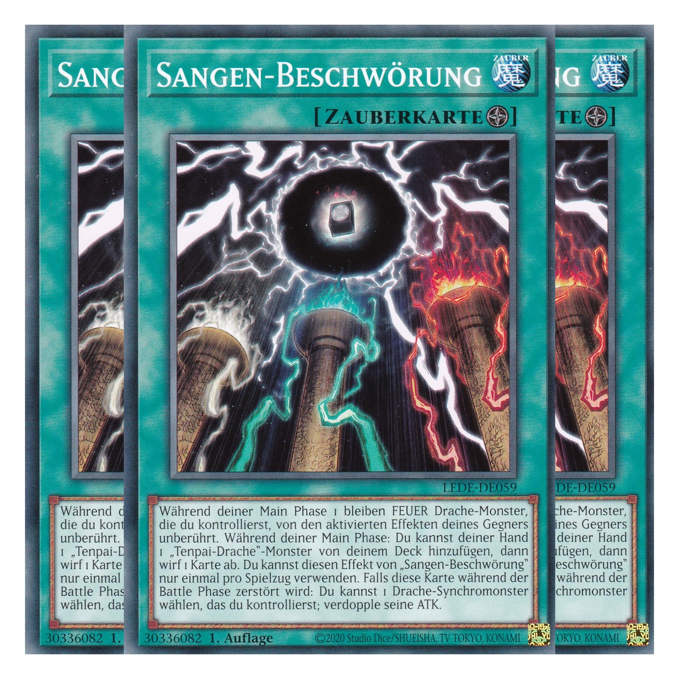 Sangen-Beschwörung - LEDE-DE059 - Common - Deutsch - 1. Auflage - Legacy of Destruction - Playset (3 Kopien) - Yu-Gi-Oh!