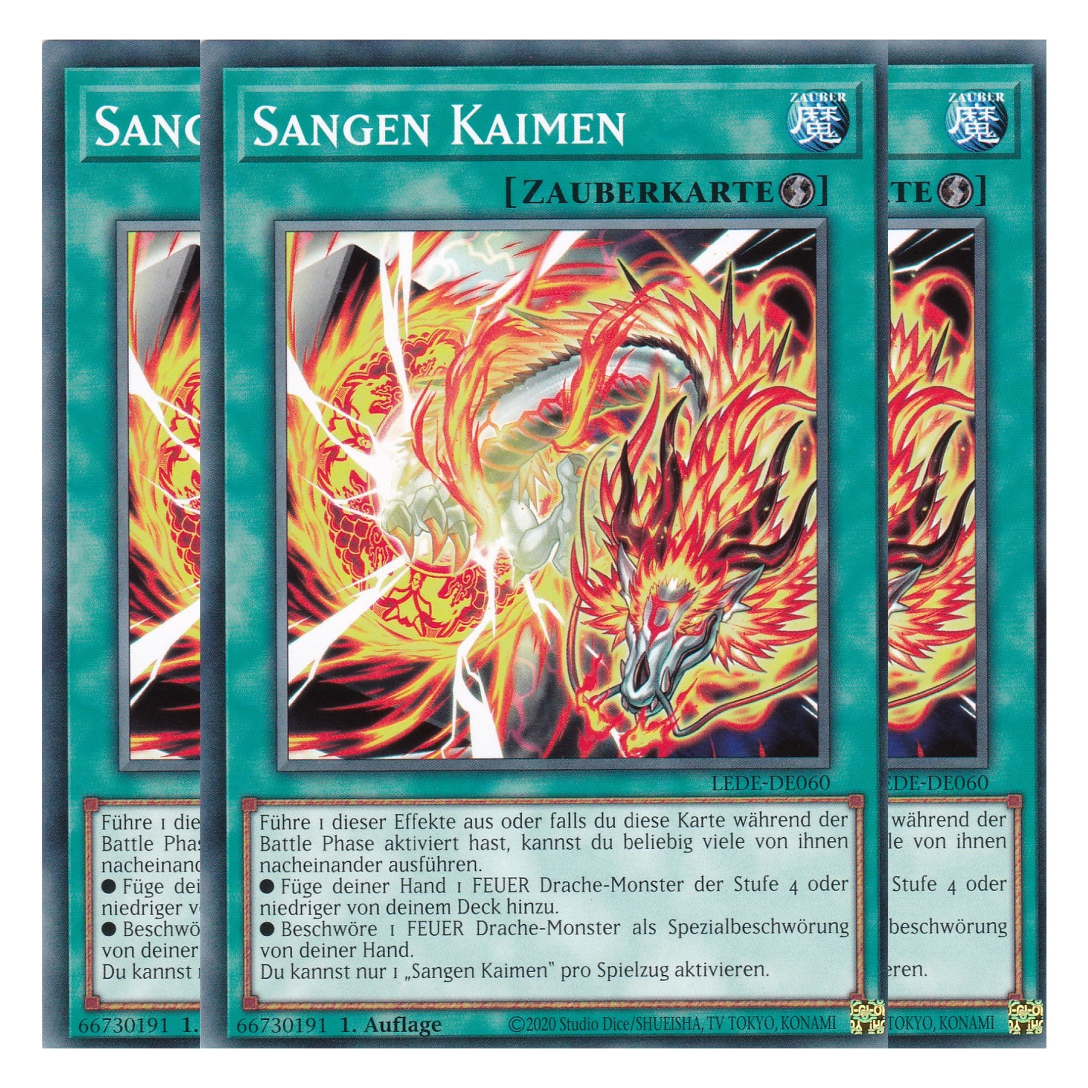 Sangen Kaimen - LEDE-DE060 - Common - Deutsch - 1. Auflage - Legacy of Destruction - Playset (3 Kopien) - Yu-Gi-Oh!