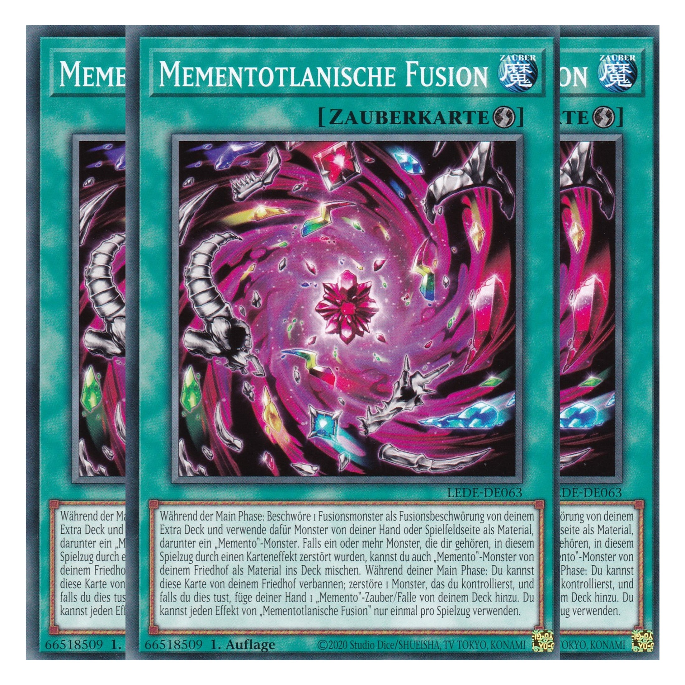 Mementotlanische Fusion - LEDE-DE063 - Common - Deutsch - 1. Auflage - Legacy of Destruction - Playset (3 Kopien) - Yu-Gi-Oh!