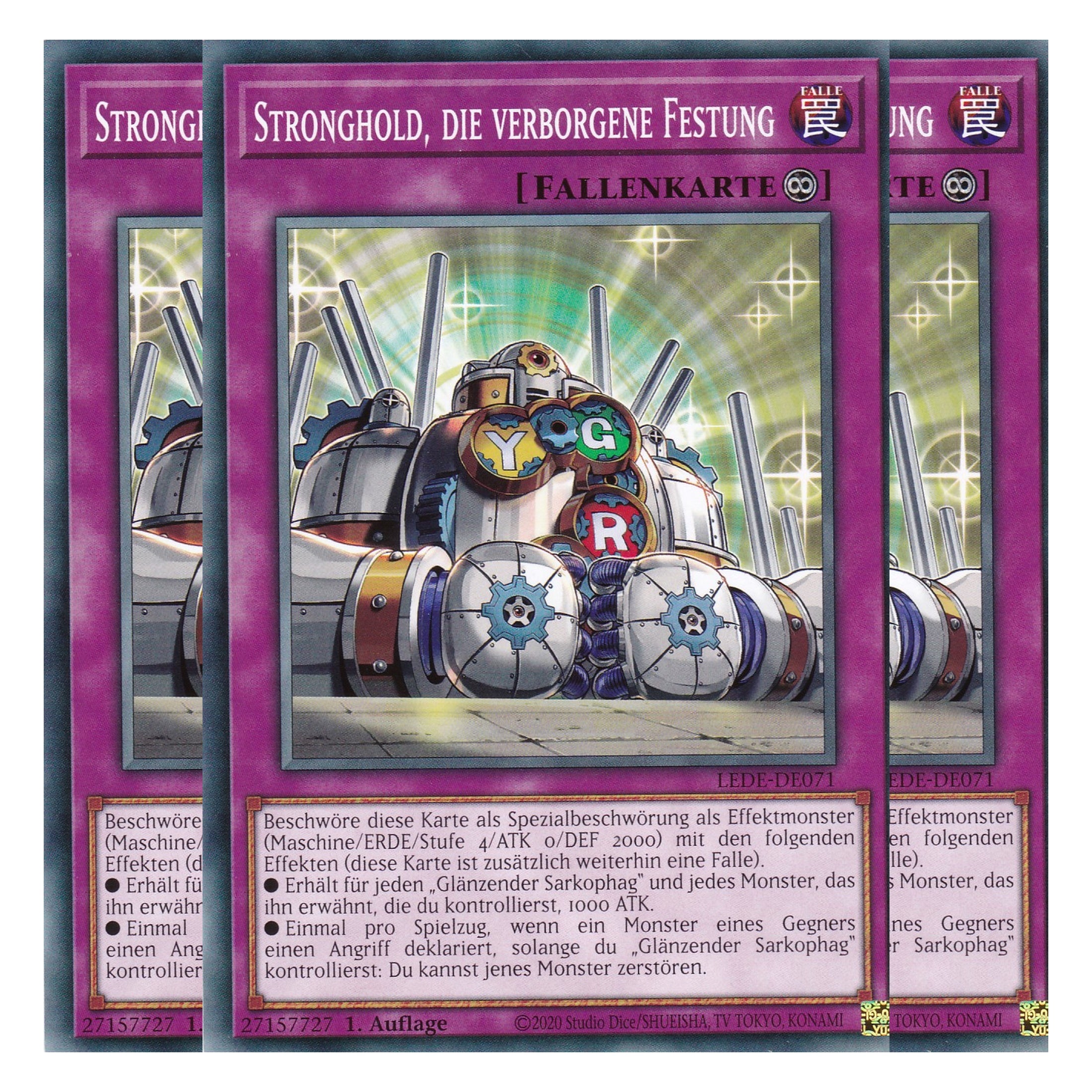 Stronghold, die verborgene Festung - LEDE-DE071 - Common - Deutsch - 1. Auflage - Legacy of Destruction - Playset (3 Kopien) - Yu-Gi-Oh!