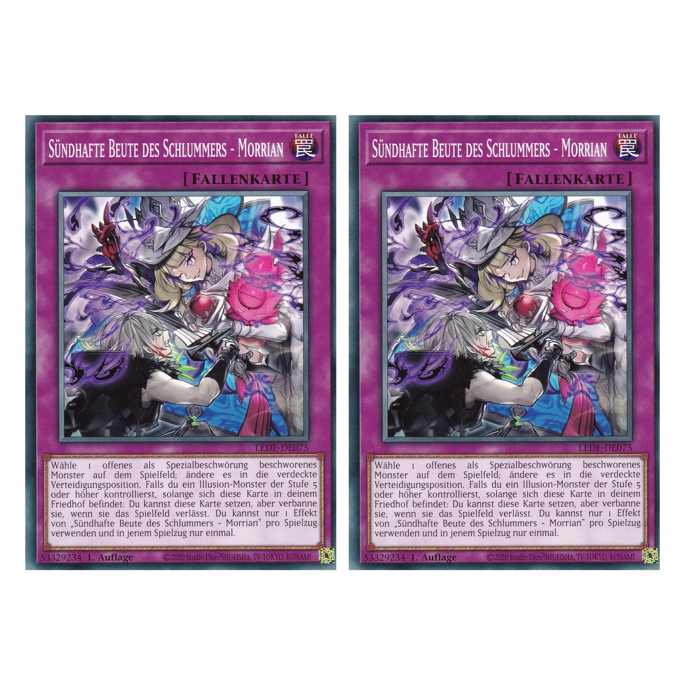 Sündhafte Beute des Schlummers - Morrian - LEDE-DE075 - Common - Deutsch - 1. Auflage - Legacy of Destruction - Duo Set (2 Stück) - Yu-Gi-Oh!