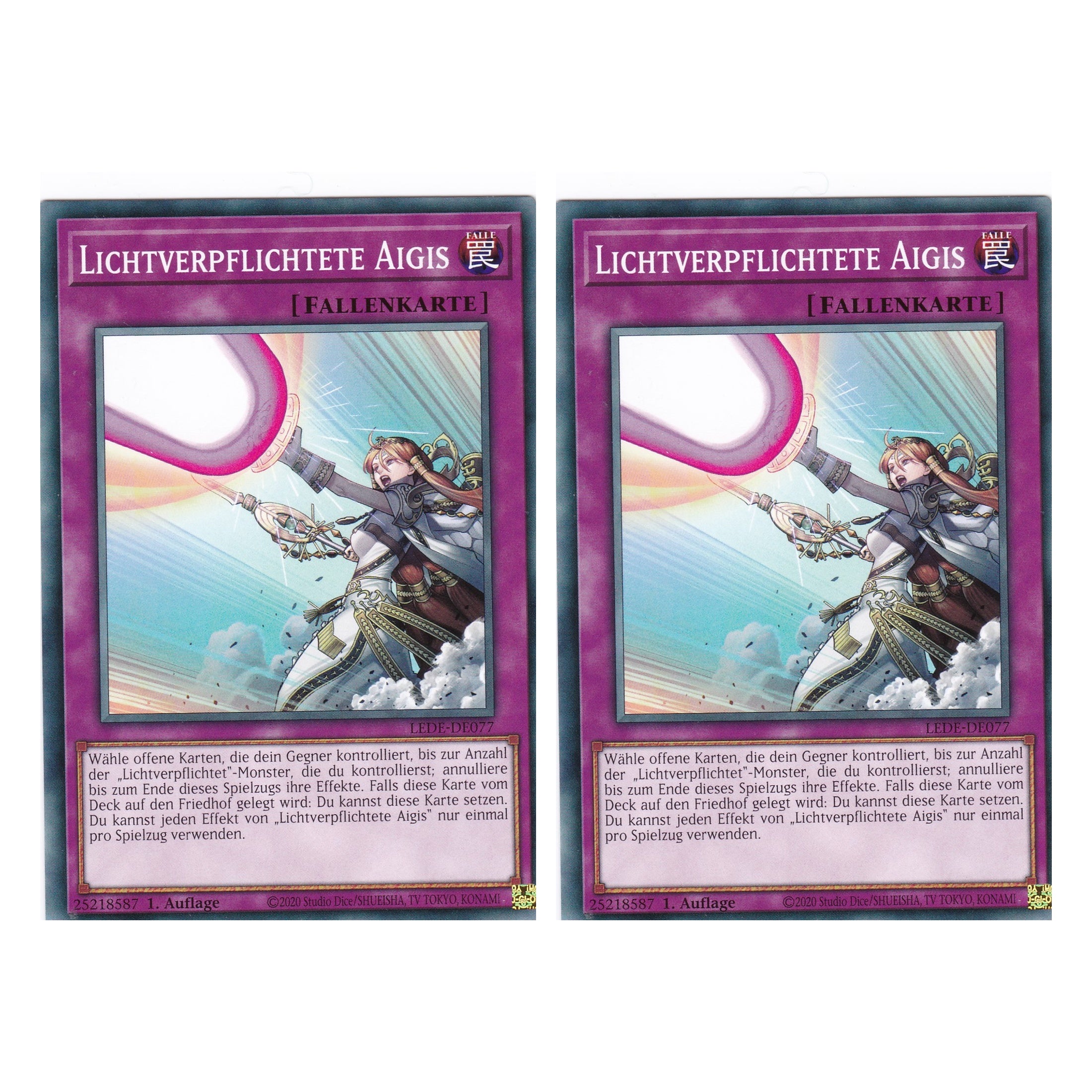 Lichtverpflichtete Aigis - LEDE-DE077 - Common - Deutsch - 1. Auflage - Legacy of Destruction - Duo Set (2 Stück) - Yu-Gi-Oh!