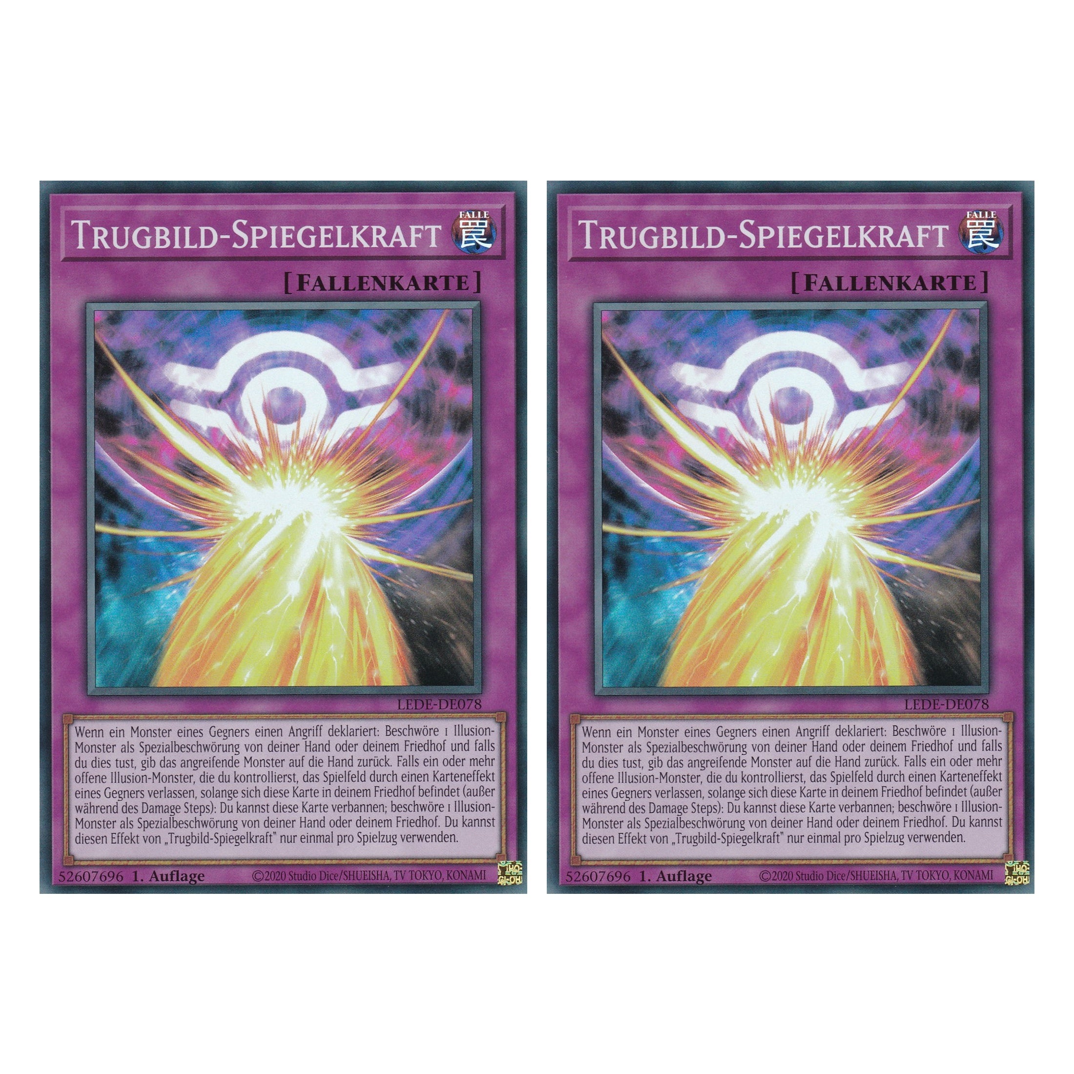 Trugbild-Spiegelkraft - LEDE-DE078 - Super Rare - Deutsch - 1. Auflage - Legacy of Destruction - Duo Set (2 Stück) - Yu-Gi-Oh!