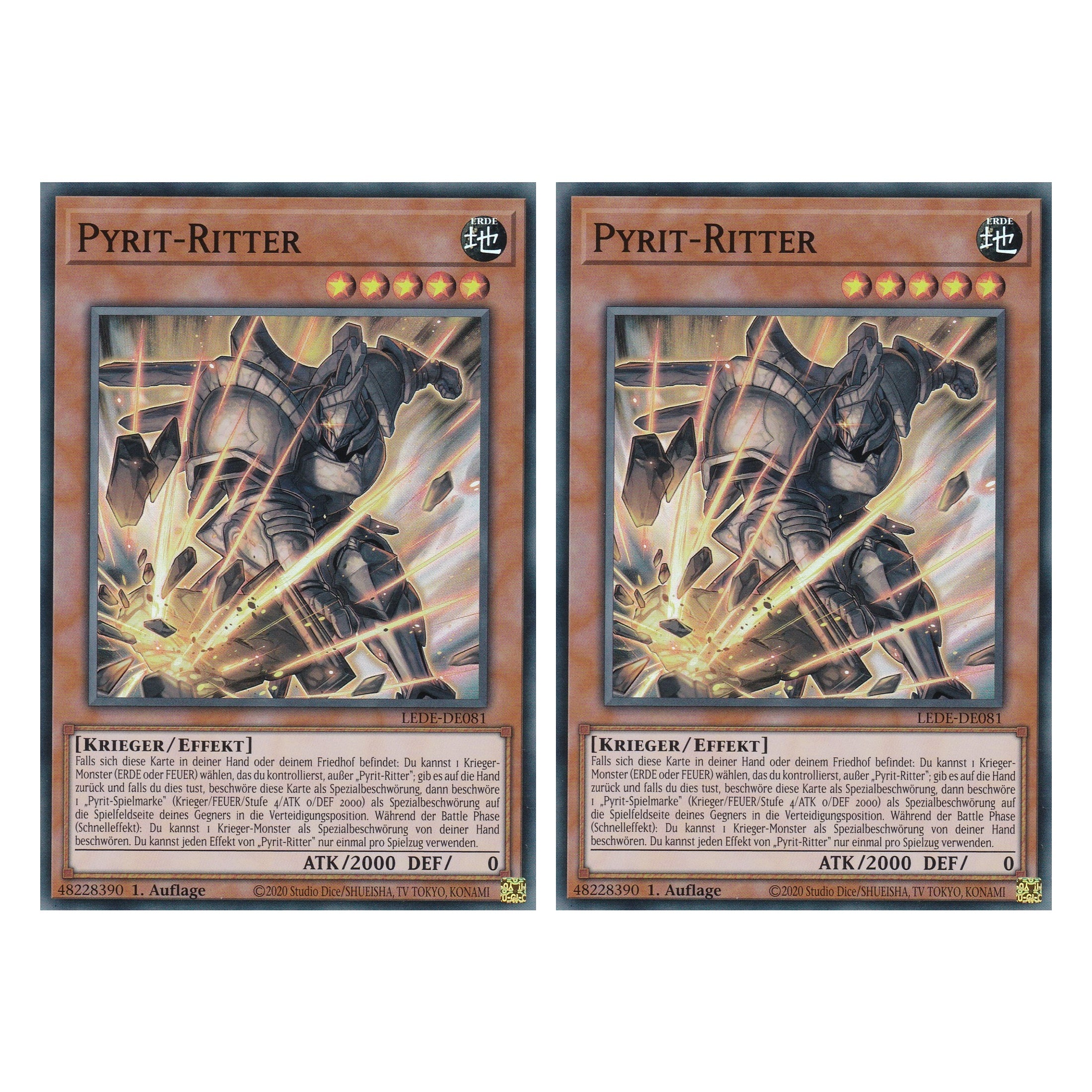 Pyrit-Ritter - LEDE-DE081 - Super Rare - Deutsch - 1. Auflage - Legacy of Destruction - Duo Set (2 Stück) - Yu-Gi-Oh!