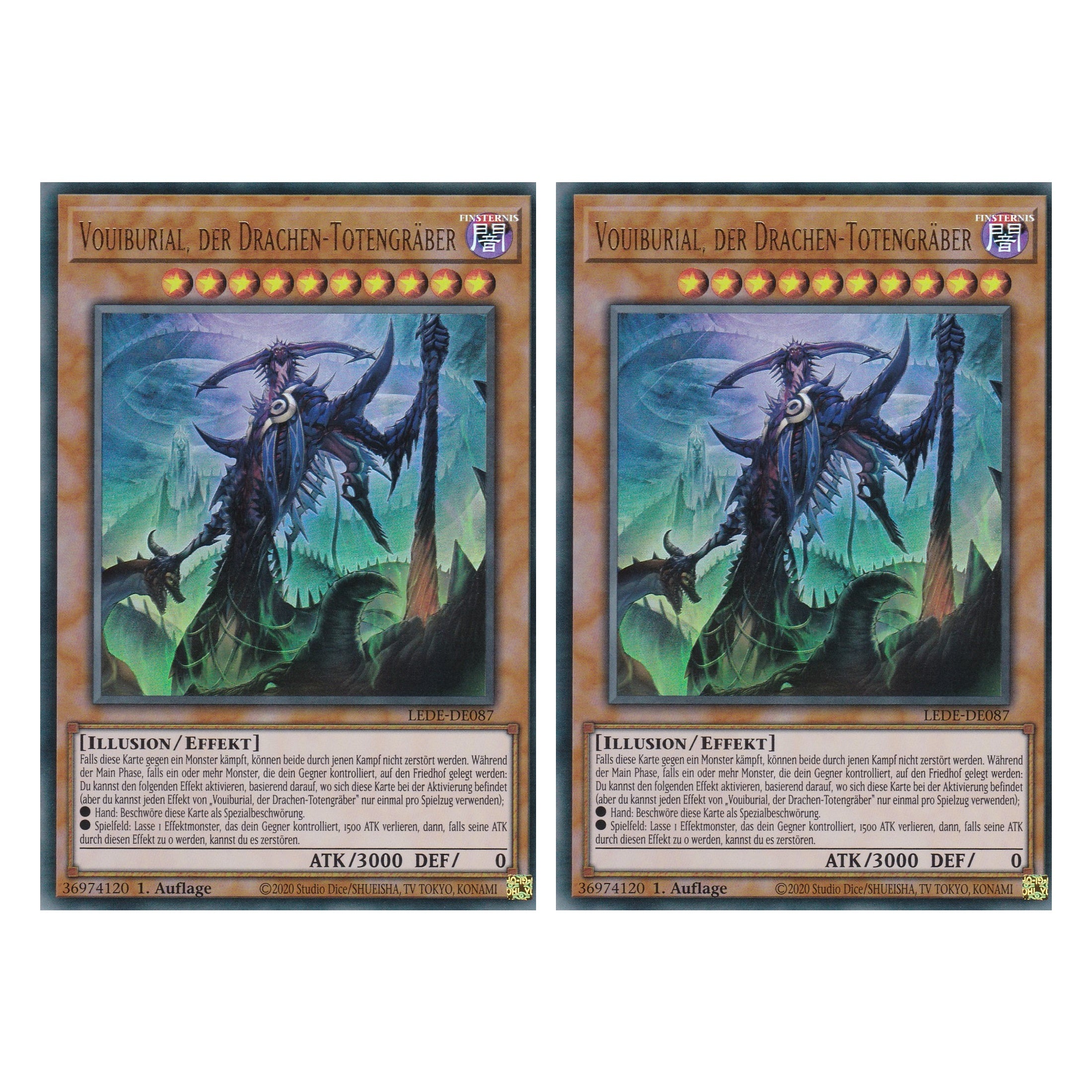 Vouiburial, der Drachen-Totengräber - LEDE-DE087 - Ultra Rare - Deutsch - 1. Auflage - Legacy of Destruction - Duo Set (2 Stück) - Yu-Gi-Oh!