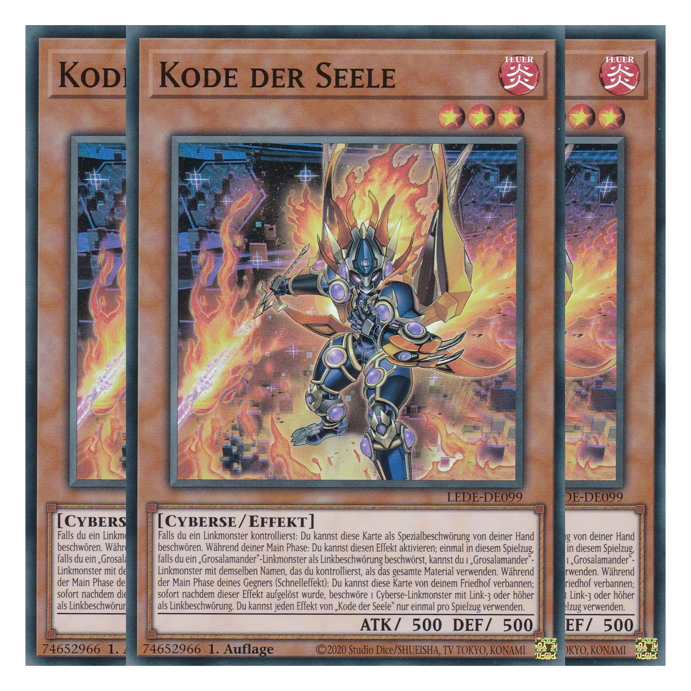 Kode der Seele - LEDE-DE099 - Super Rare - Deutsch - 1. Auflage - Legacy of Destruction - Playset (3 Kopien) - Yu-Gi-Oh!