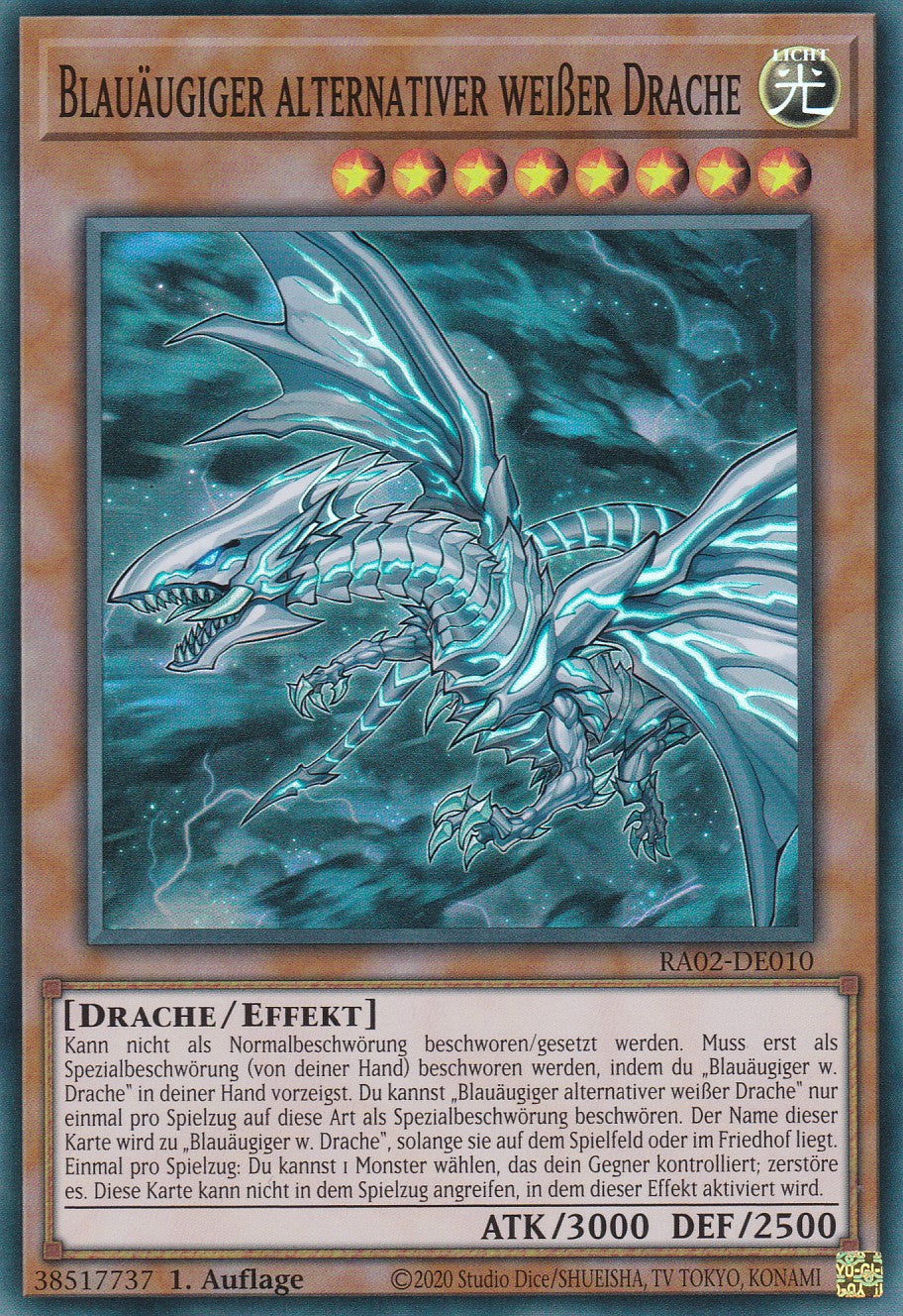 Blauäugiger alternativer weißer Drache - RA02-DE010 - Super Rare - 1. Auflage - Deutsch - 25th Anniversary Rarity Collection II